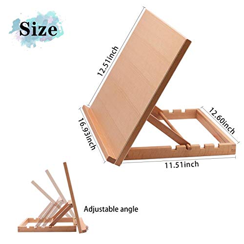 Adjustable Wooden Art Easel Desk with Strong Support - Lightweight & Portable for Artists, Students & Hobbyists - Perfect for Painting, Drawing & Crafting at Home or Studio