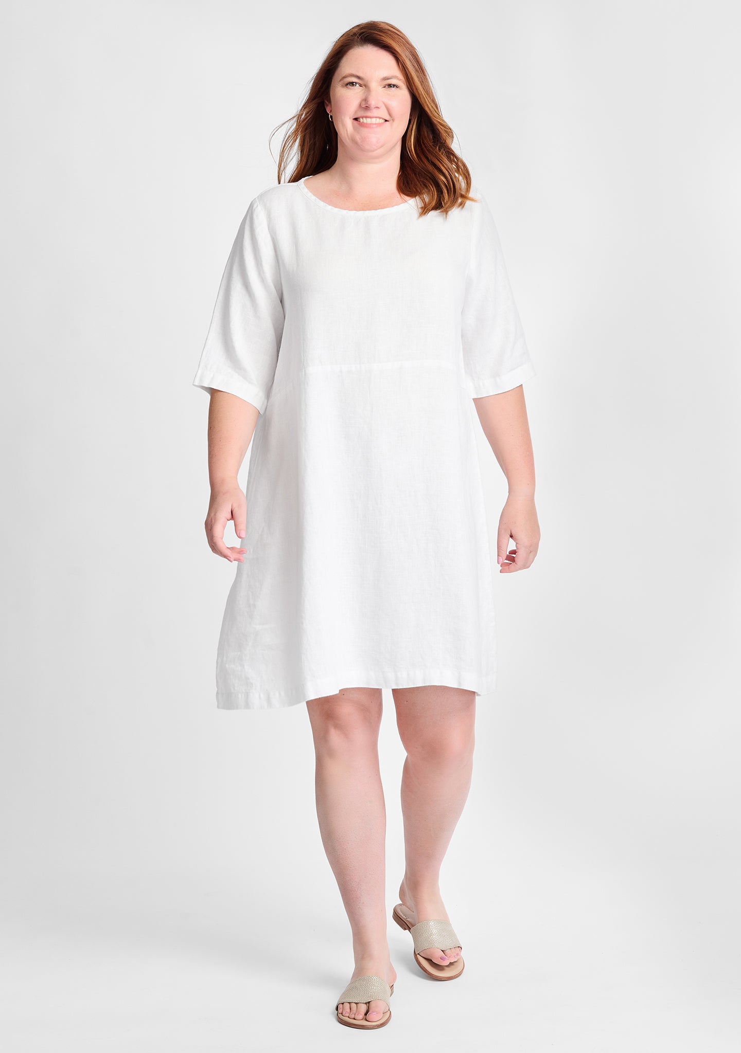 Simple Linen Shift Dress for Women - Breathable & Comfortable Summer Dress - Perfect for Casual Outings, Beach Vacations & Office Wear - FINAL SALE