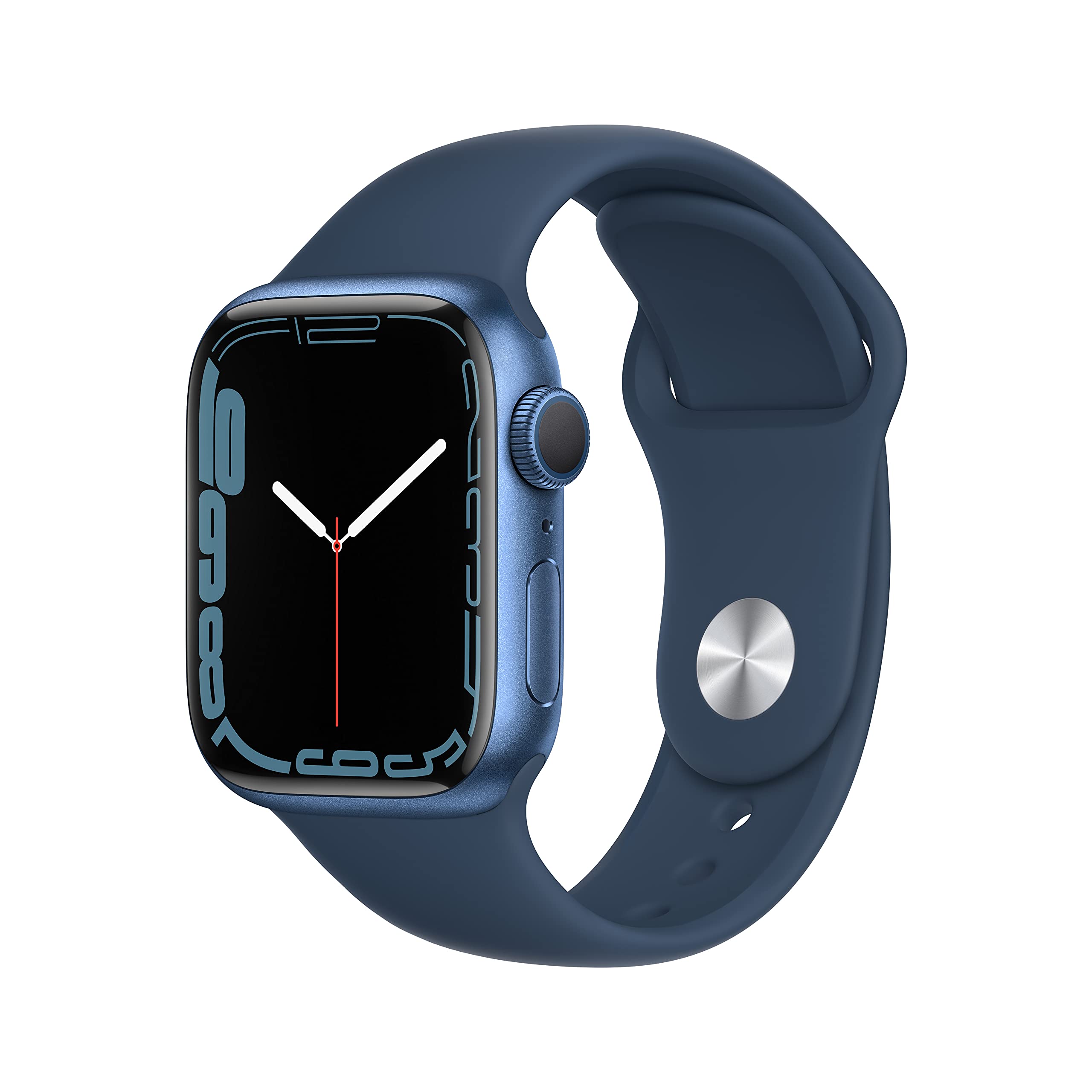 Apple Watch Series 7 (GPS, 41mm) - Blue Aluminum Case with Abyss Blue Sport Band - Renewed Premium Smartwatch for Fitness Tracking, Heart Rate Monitoring & iPhone Connectivity - Perfect for Running, Swimming & Daily Wear