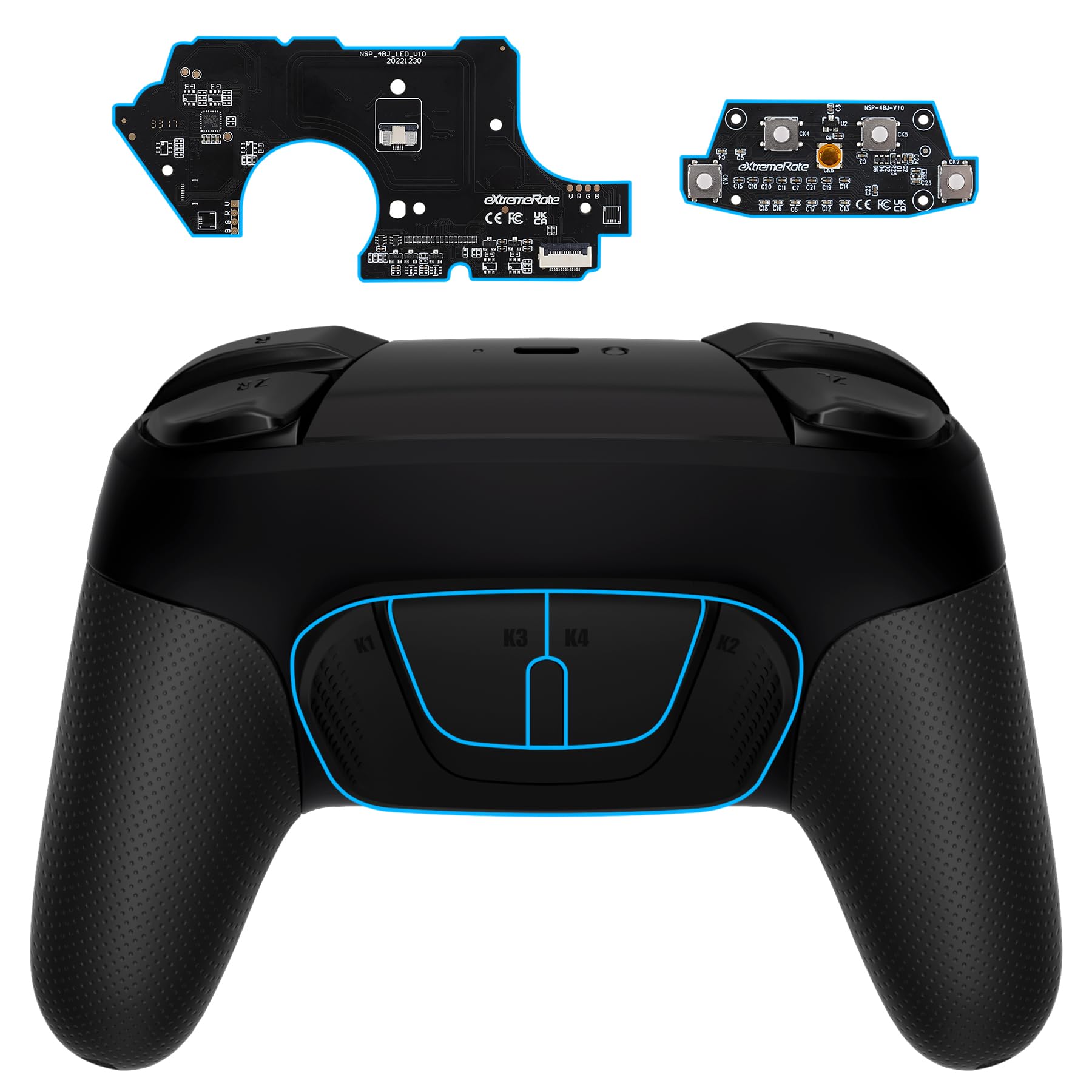 eXtremeRate Programmable RISE4 Remap Kit with Black Back Buttons for Nintendo Switch Pro Controller - Enhance Gaming Performance (Controller Not Included) - Perfect for Competitive Gaming & FPS Games