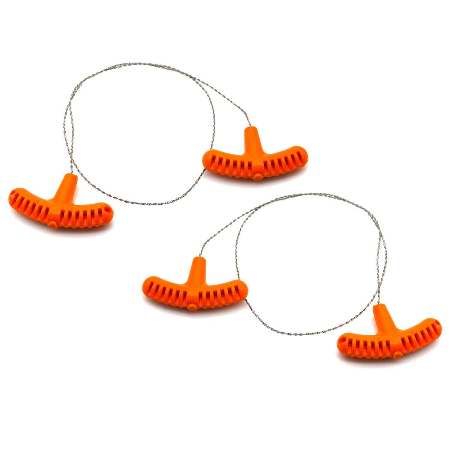 2PCS Survival Chain Saw for Hunting Fishing Camping - Orange Handles