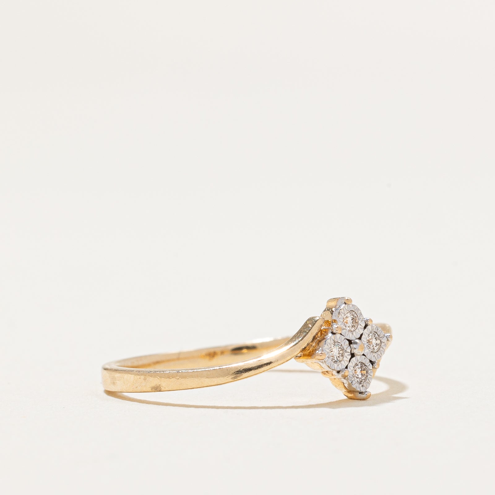 0.04ctw Illusion Set Diamond Bypass Ring - Size 6 | Elegant Wedding Band, Anniversary Gift for Her | Perfect for Engagements, Proposals & Special Occasions