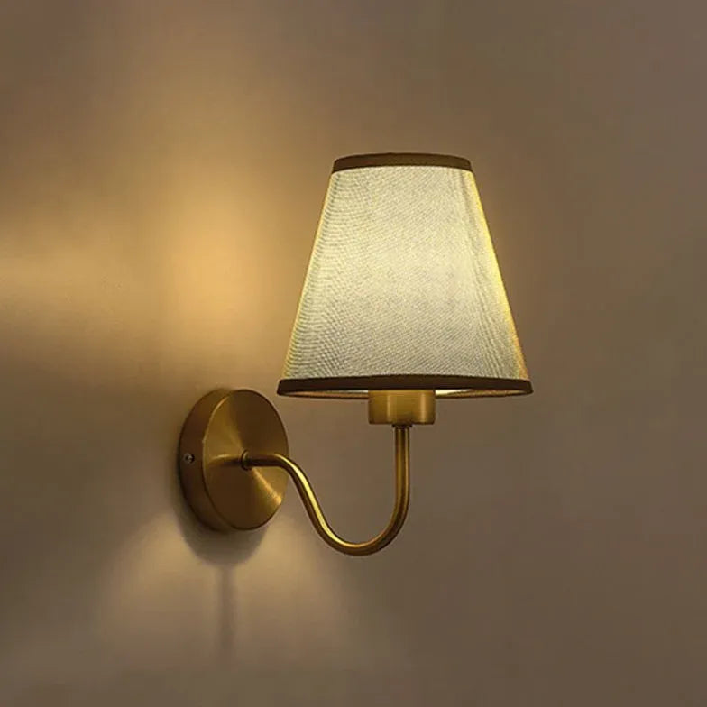 Modern Fabric Lampshade Gold Wall Light - Elegant Home Decor for Living Room, Bedroom & Dining Area