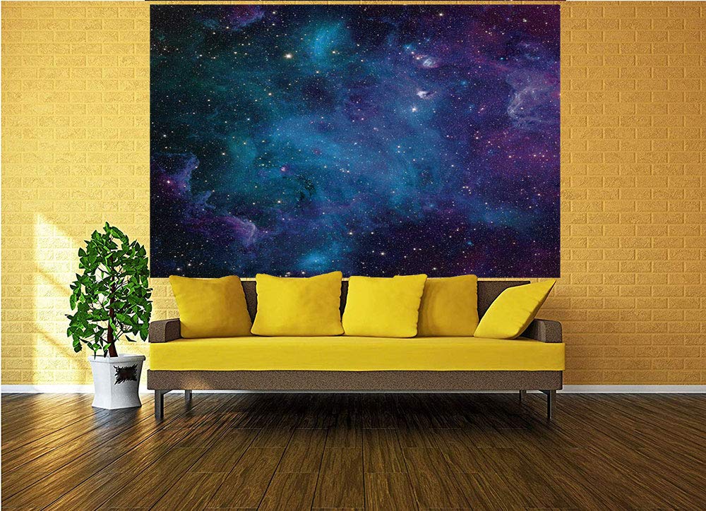 96x69 Inches Galaxy Space Wall Mural - Milky Way Planets Celestial Astronomy Peel & Stick Removable Wallpaper - Self-Adhesive Large Wall Sticker for Home Office, Bedroom, Living Room Decor