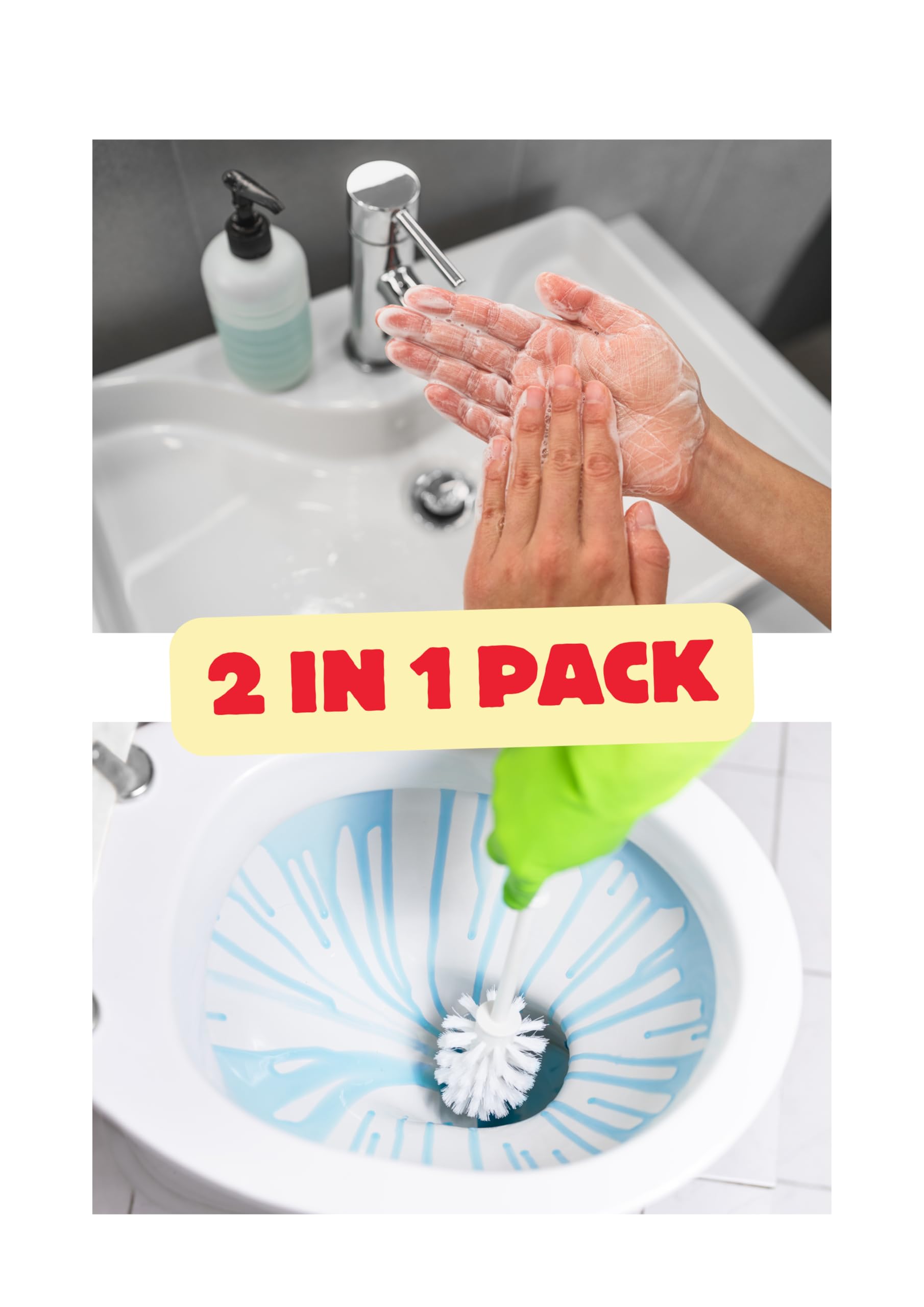 Eco-Friendly Handwash & Toilet Bowl Cleaner Refill Pack - 2 Count | Natural Bathroom Cleaning Solution for Home, Kitchen & Office Use