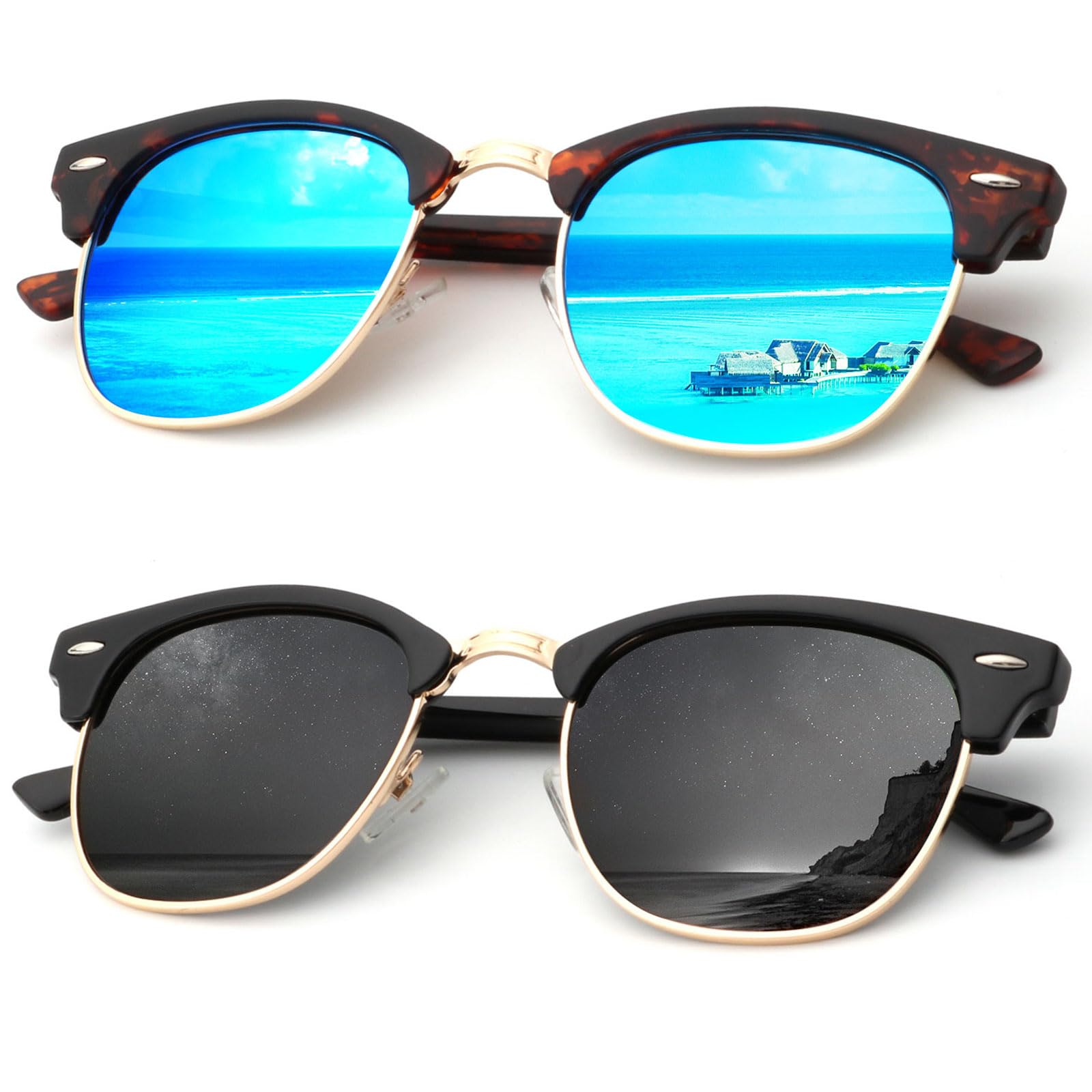 Polarized Sunglasses for Men & Women - UV Protection Unisex Sun Glasses for Driving, Outdoor Sports & Beach - KALIYADI