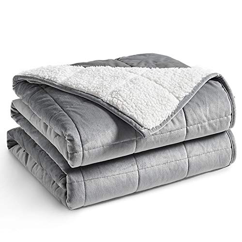 Sherpa Fleece Light Grey Weighted Blanket
