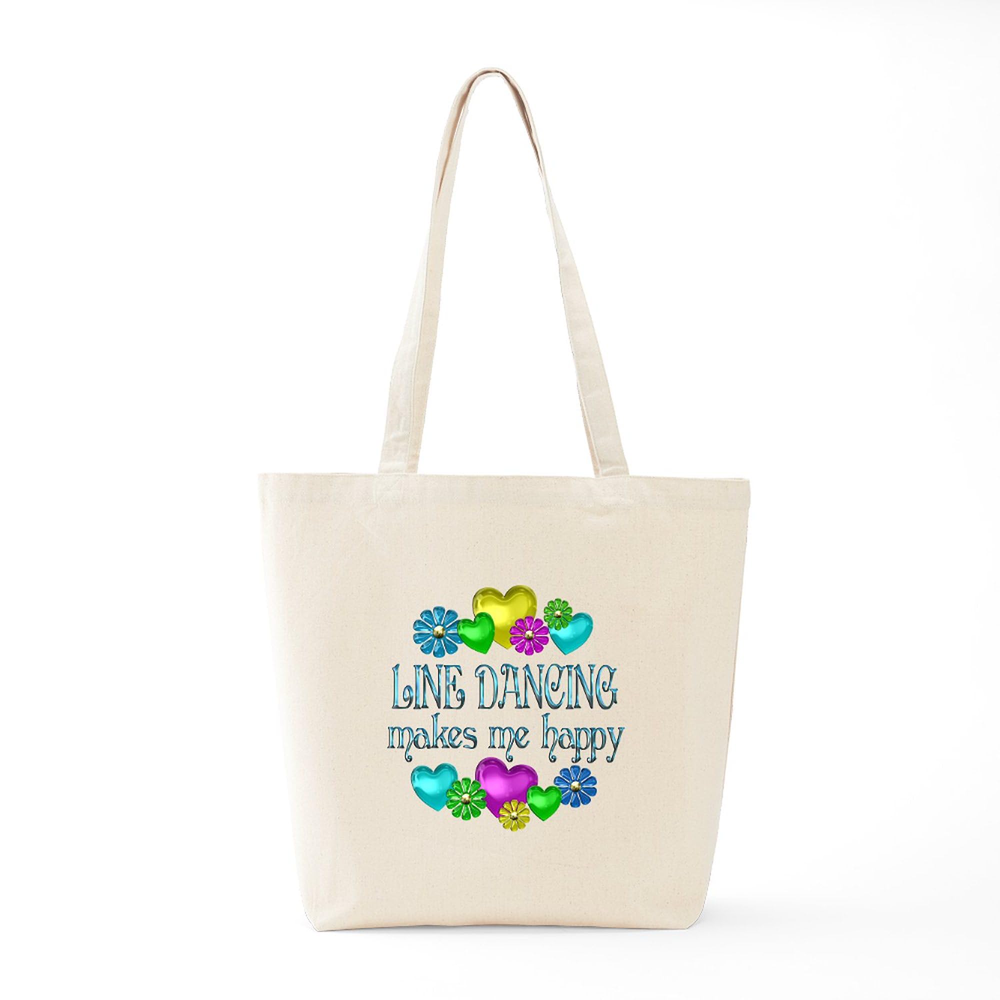 Line Dancing Tote Bag - Natural Canvas Reusable Shopping Bag for Groceries, Beach & Dance Classes | Eco-Friendly Cotton Carryall