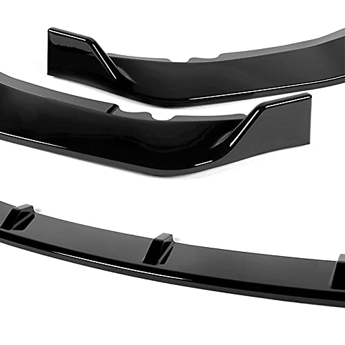 HYPERSPEED 3PCS CK-Style ABS Front Bumper Spoiler Lip for 2011-2017 Honda Odyssey - Painted Black Car Body Kit, Exterior Accessories & Air Chin - Perfect for Street Racing, Car Shows & Custom Styling