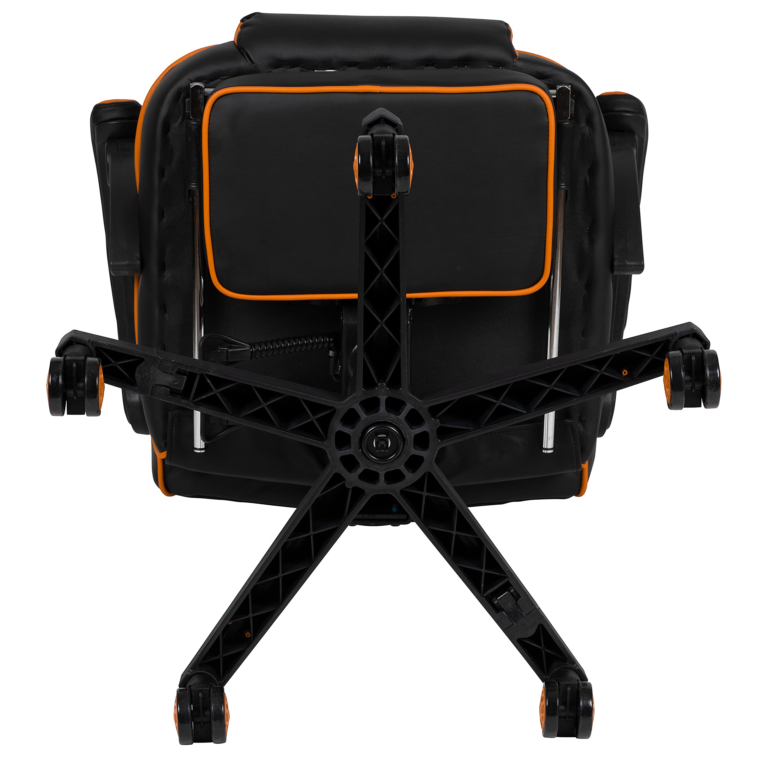 Flash Furniture X40 Ergonomic Gaming Chair - Racing Style Computer Chair with Reclining Back, Adjustable Arms, Slide-Out Footrest & Lumbar Support - Black/Orange - Perfect for PC Gaming, Office Work & Home Entertainment