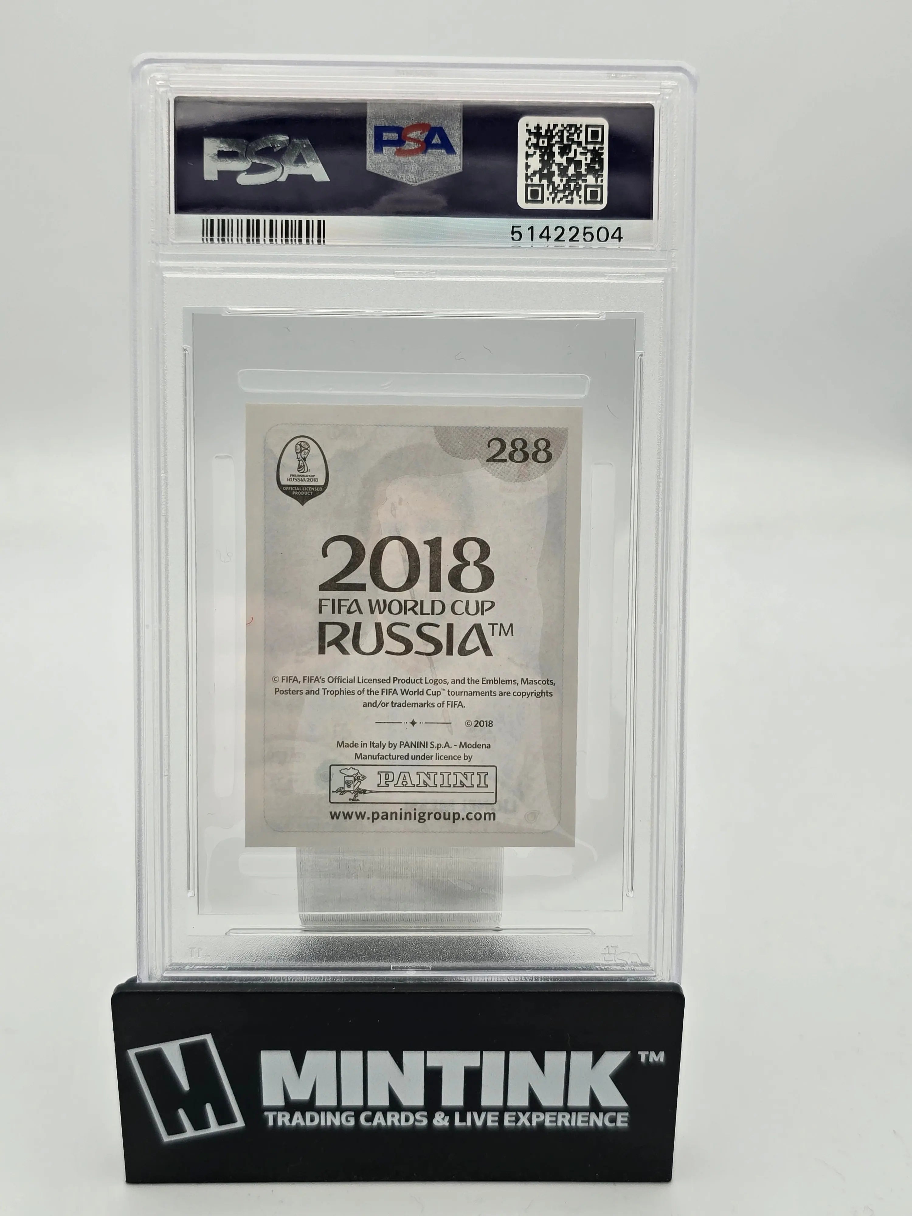 2018 Panini World Cup Stickers Lionel Messi #288 Black Back PSA 9 - Rare Soccer Trading Card for Collectors, Perfect for Display & Investment