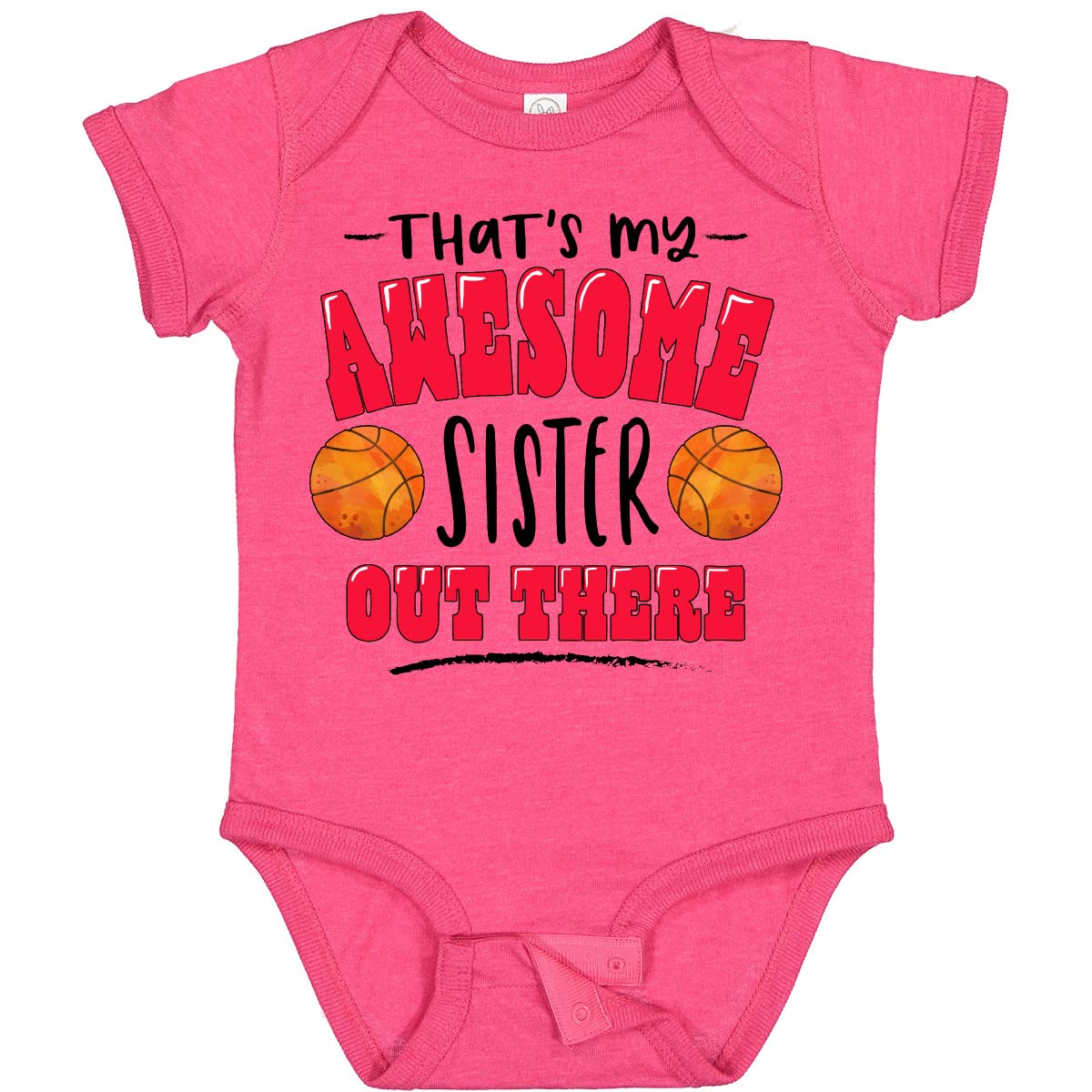 Inktastic Awesome Sister Basketball Bodysuit for Baby Girls - Perfect for Playtime & Gifting