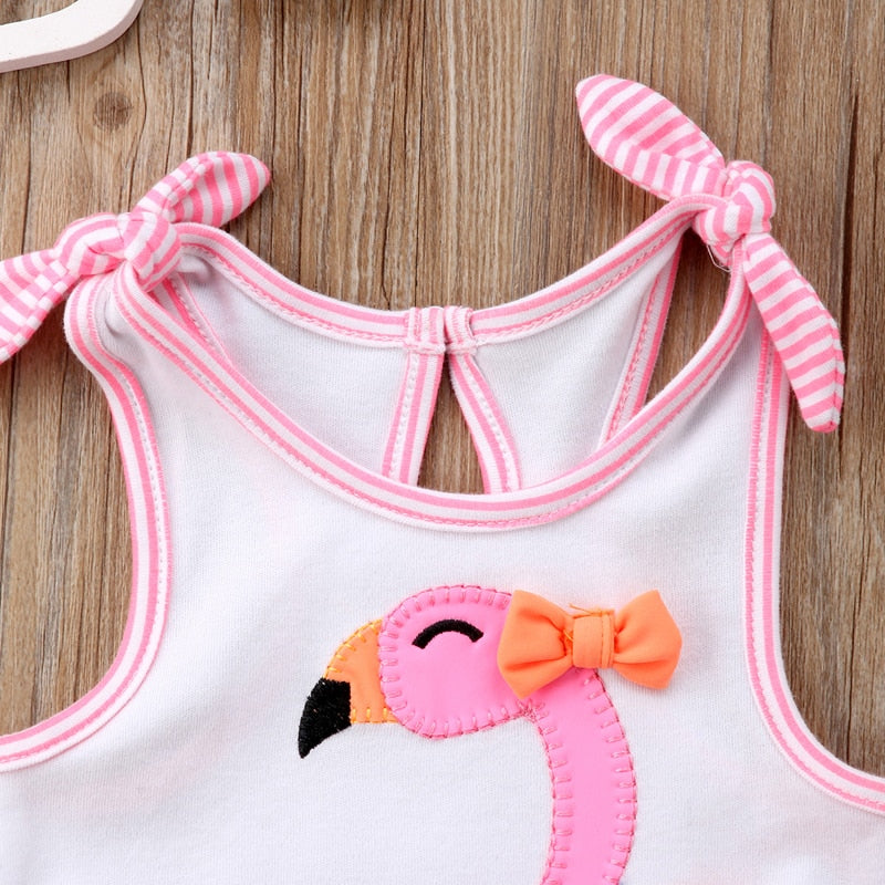 Flamingo Flower Baby Girl's Beachwear Set - Cute Toddler Swimsuits & Rash Guards for Summer - Perfect for Pool, Beach & Vacation Photos