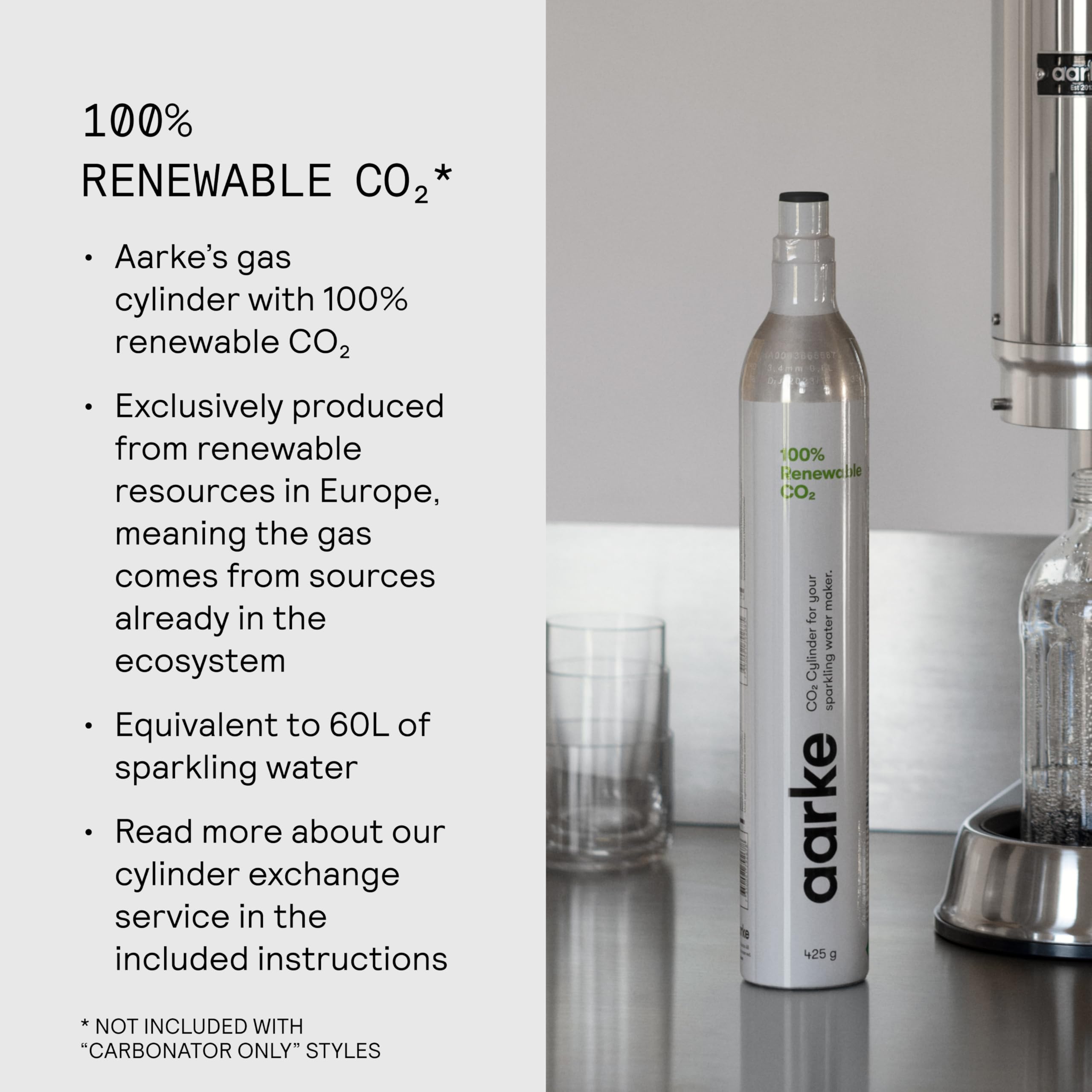 Aarke Carbonator Pro Premium Sparkling Water Maker - Stainless Steel Soda Machine with Glass Bottle for Home & Office | Make Carbonated Drinks, Cocktails & Healthy Seltzer Water