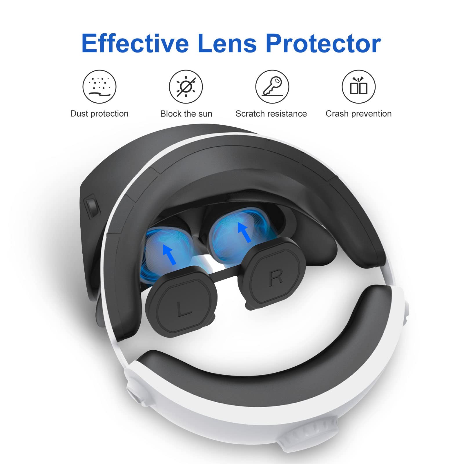 Sony PS VR2 Lens Cover - Silicone Anti-Scratch Protective Pad Accessories for Playstation VR2 Headset (Black) | Perfect for Gaming, VR Experiences & Lens Protection