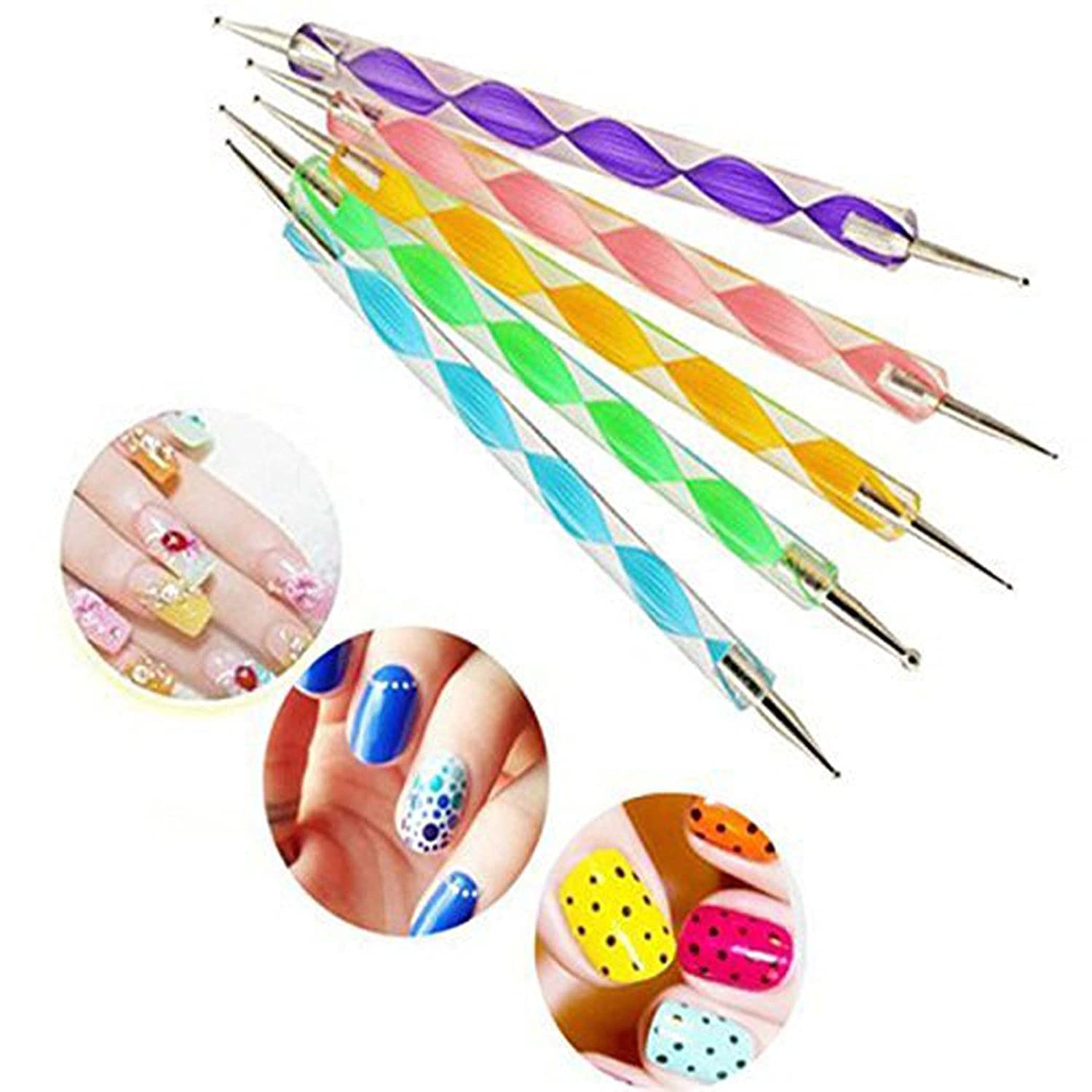 31 Pcs Nail Art Kit with 10 Nail Tapes, 15 Nail Art Brushes & 5 Dotting Pens - Professional Manicure Set for DIY Nail Designs at Home or Salon
