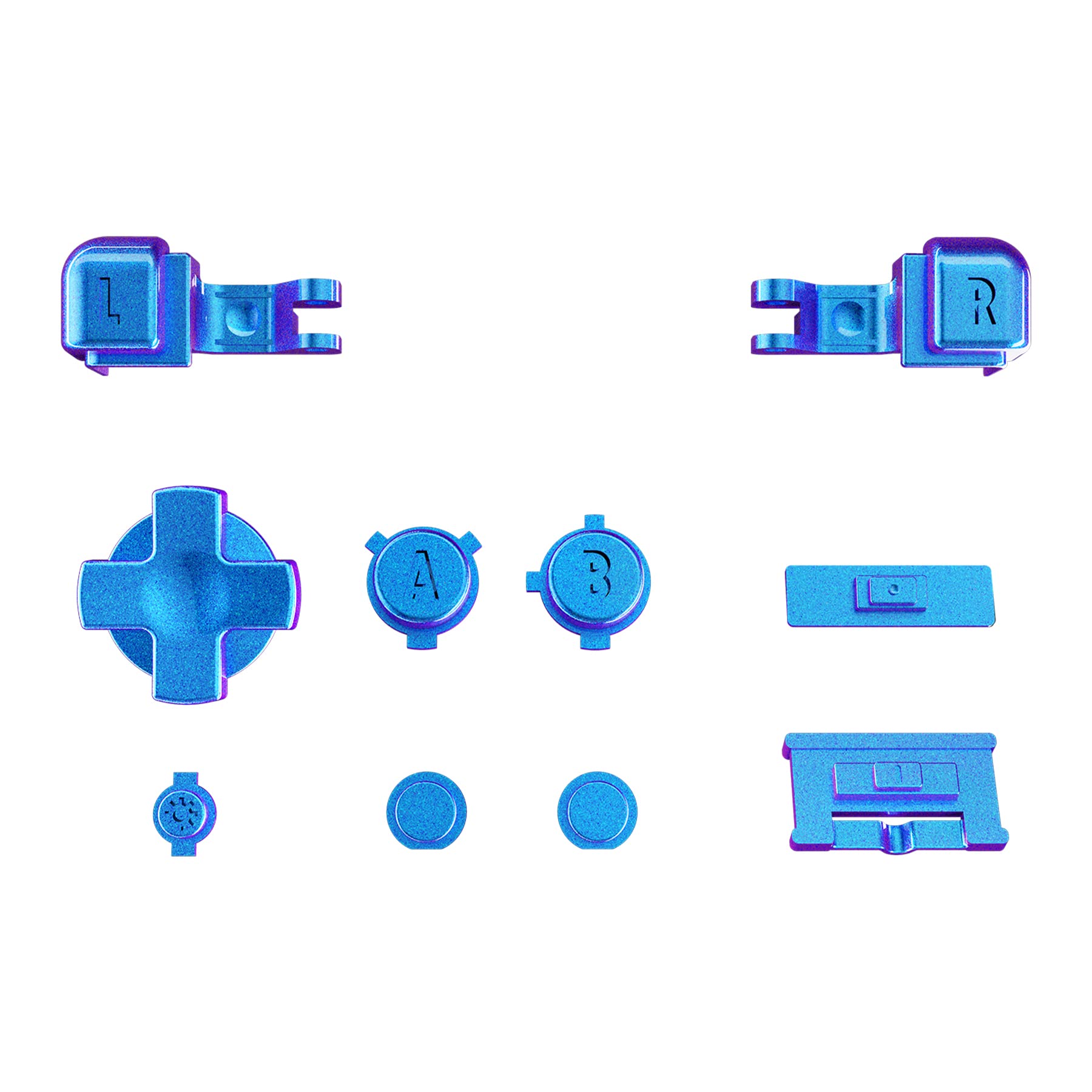 eXtremeRate Chameleon Purple Blue Glossy Custom Full Set Buttons for Gameboy Advance SP - Replacement A B L R, Power, Volume Buttons & D-pad for GBA SP Console (Console Not Included) - Perfect for DIY Repairs, Custom Mods & Gaming Enthusiasts