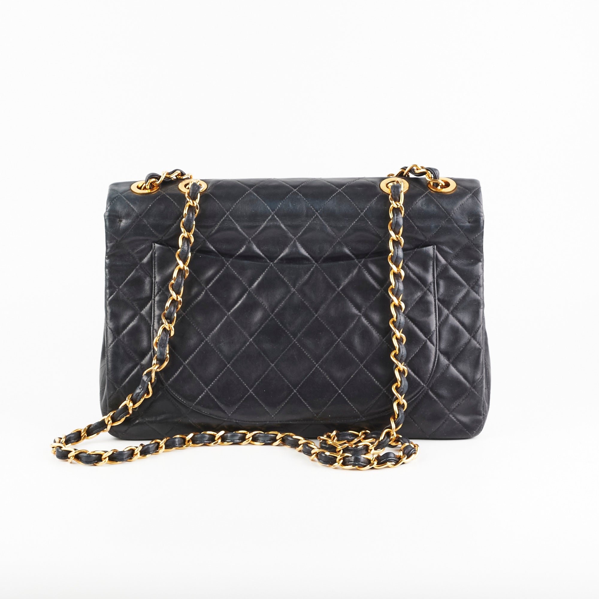 Vintage Chanel Maxi Jumbo Black Leather Flap Bag - Classic Luxury Handbag for Women, Perfect for Evening Parties, Date Nights & Special Occasions