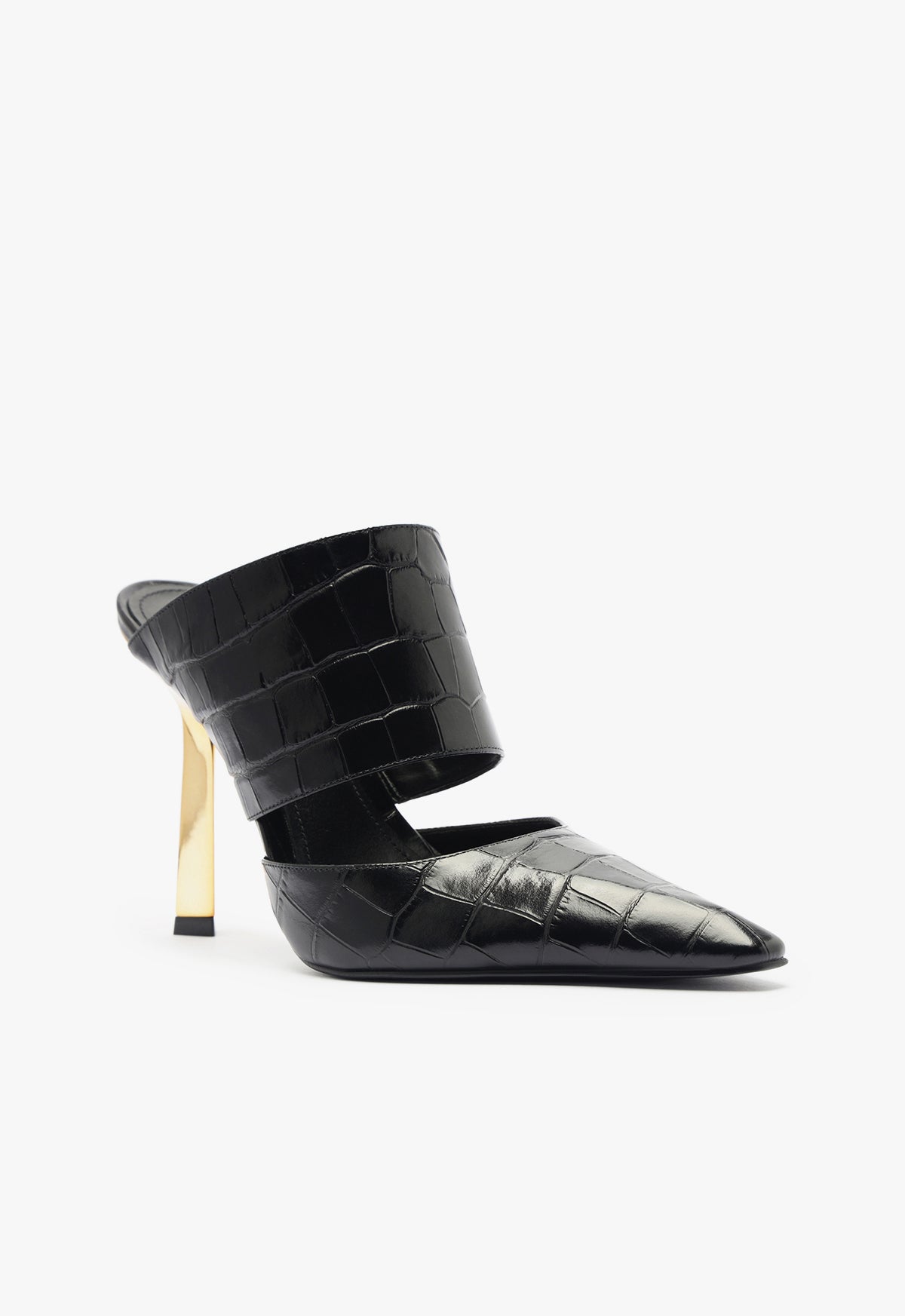 Ciara Crocodile Embossed Leather Pump High Heel Shoes for Women - 2.4 Inch Heel Height (S2199700070002) - Perfect for Office, Parties & Special Occasions