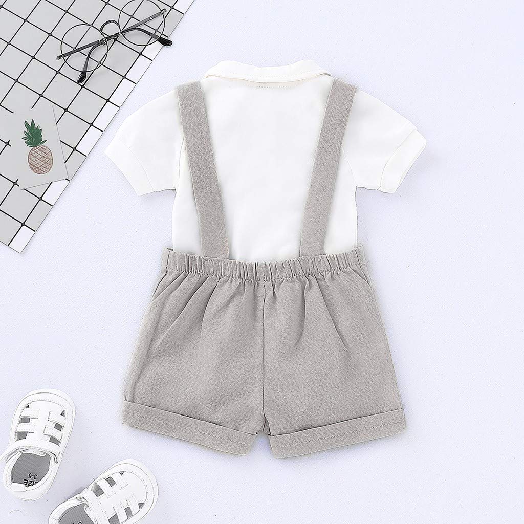 Baby Boys Summer Outfits Set - Bow Shirts & Shorts for Gentlemen Style | Newborn & Toddler Playtime