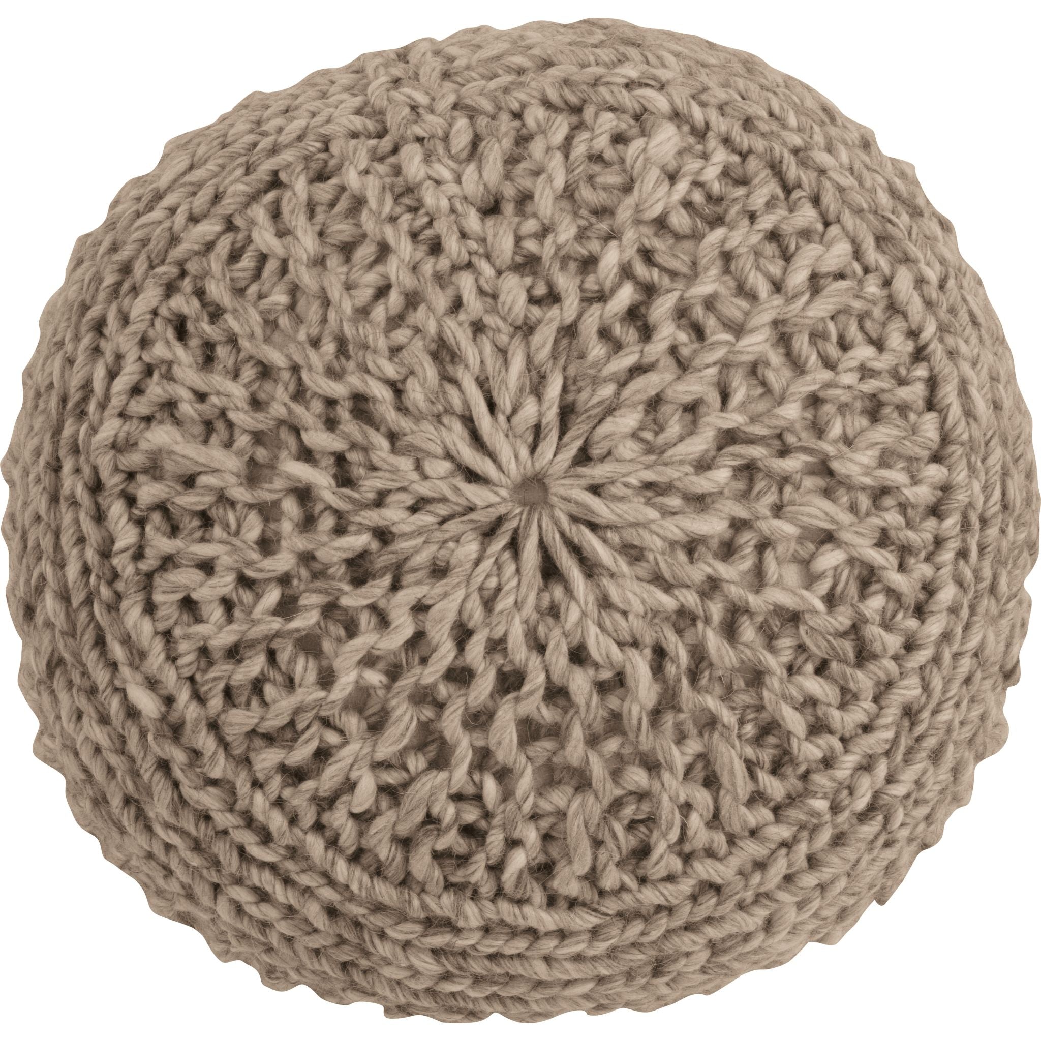 Benedict Pouf - Natural Fiber Ottoman with Storage, Round Footstool for Living Room, Bedroom & Nursery - Cozy Home Decor Accent