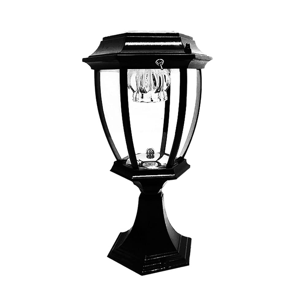 Solar LED Deck Post Lights Outdoor - Waterproof IP55 Modern Post Cap Lantern for Garden, Patio, Fence, Villa & Gate Pillars (Black) - Perfect for Pathway Lighting, Landscape Accents & Nighttime Safety