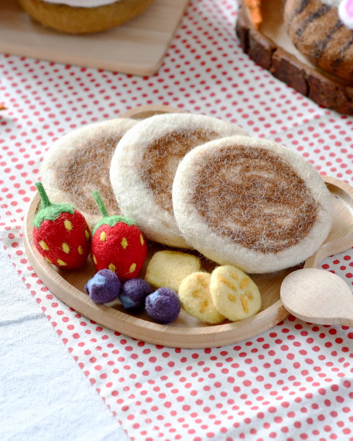 Pancake Stack Set - Felt Play Food for Kids - Pretend Play Kitchen Toys for Toddlers & Preschoolers - Perfect for Imaginative Play & Learning