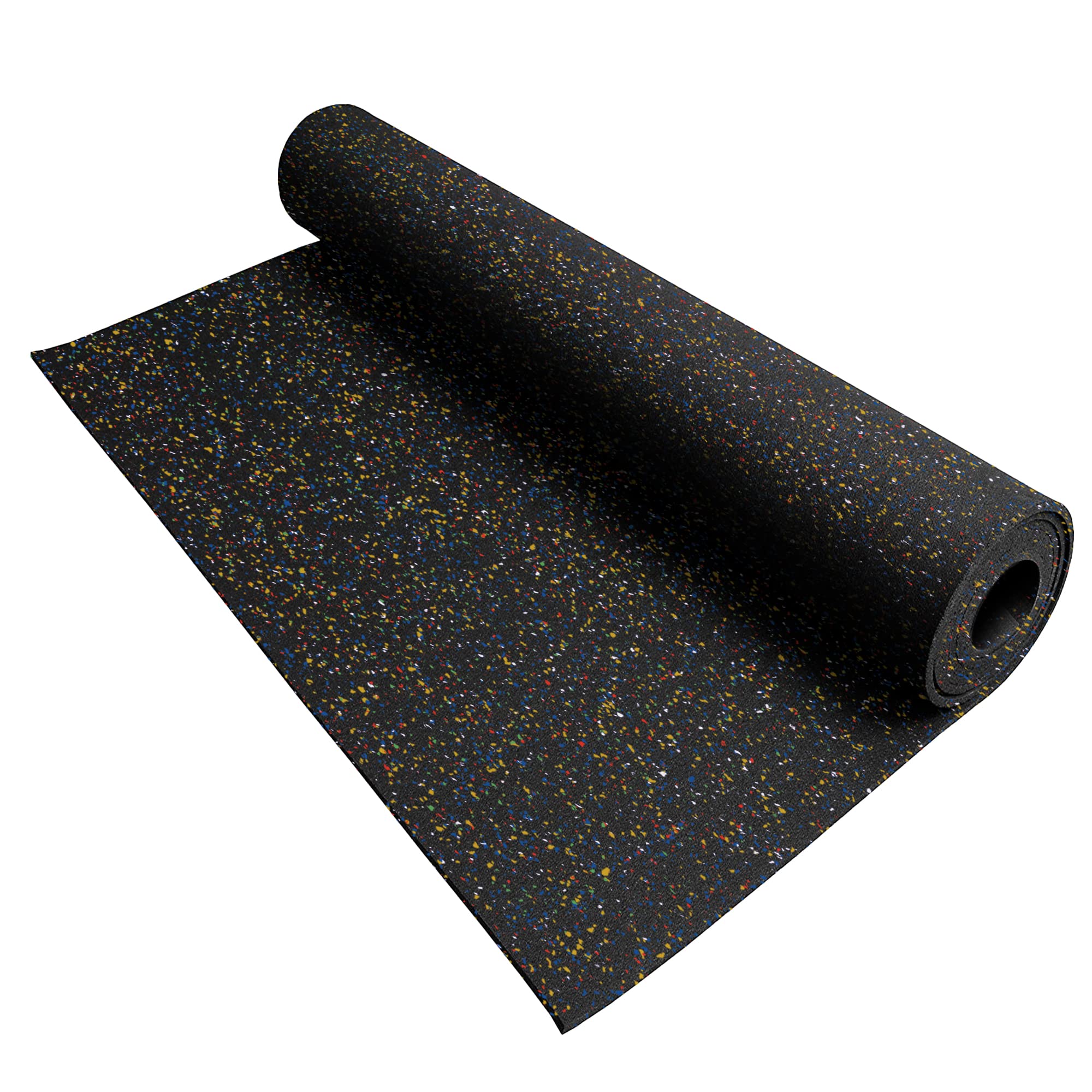 IncStores 1/4 Inch Thick Recycled Rubber Flooring Roll - Durable & Flexible Regrind Rubber Mat for Basement, Home Gym, Garage, Shed & Trailer - Eco-Friendly Confetti Design - Perfect for Workout Areas, Playrooms & Commercial Spaces