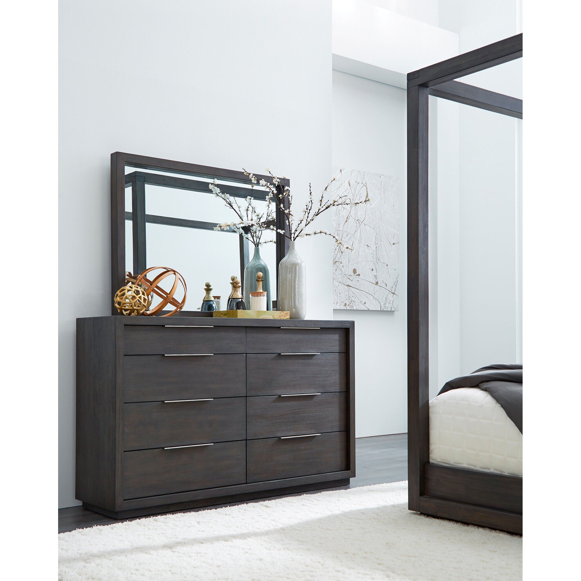 Oxford Dark Basalt 8-Drawer Dresser - Solid Wood Bedroom Storage Furniture for Clothes & Accessories | Perfect for Master Bedroom, Guest Room & Dorm Organization