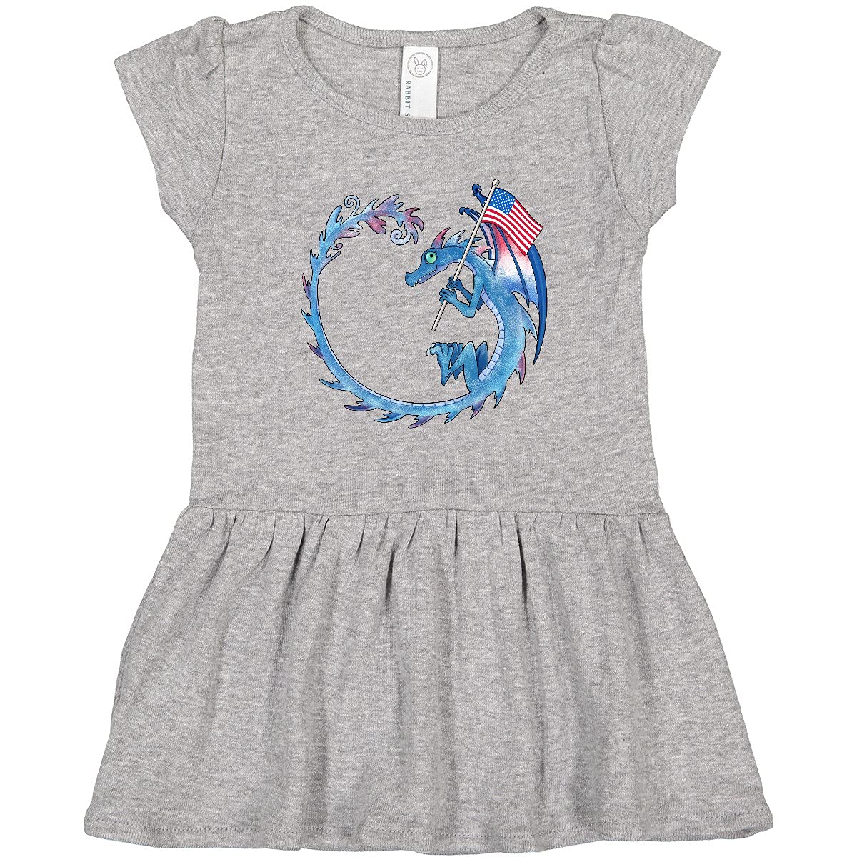 Inktastic Dragon Flag Toddler Dress - Patriotic Kids Outfit