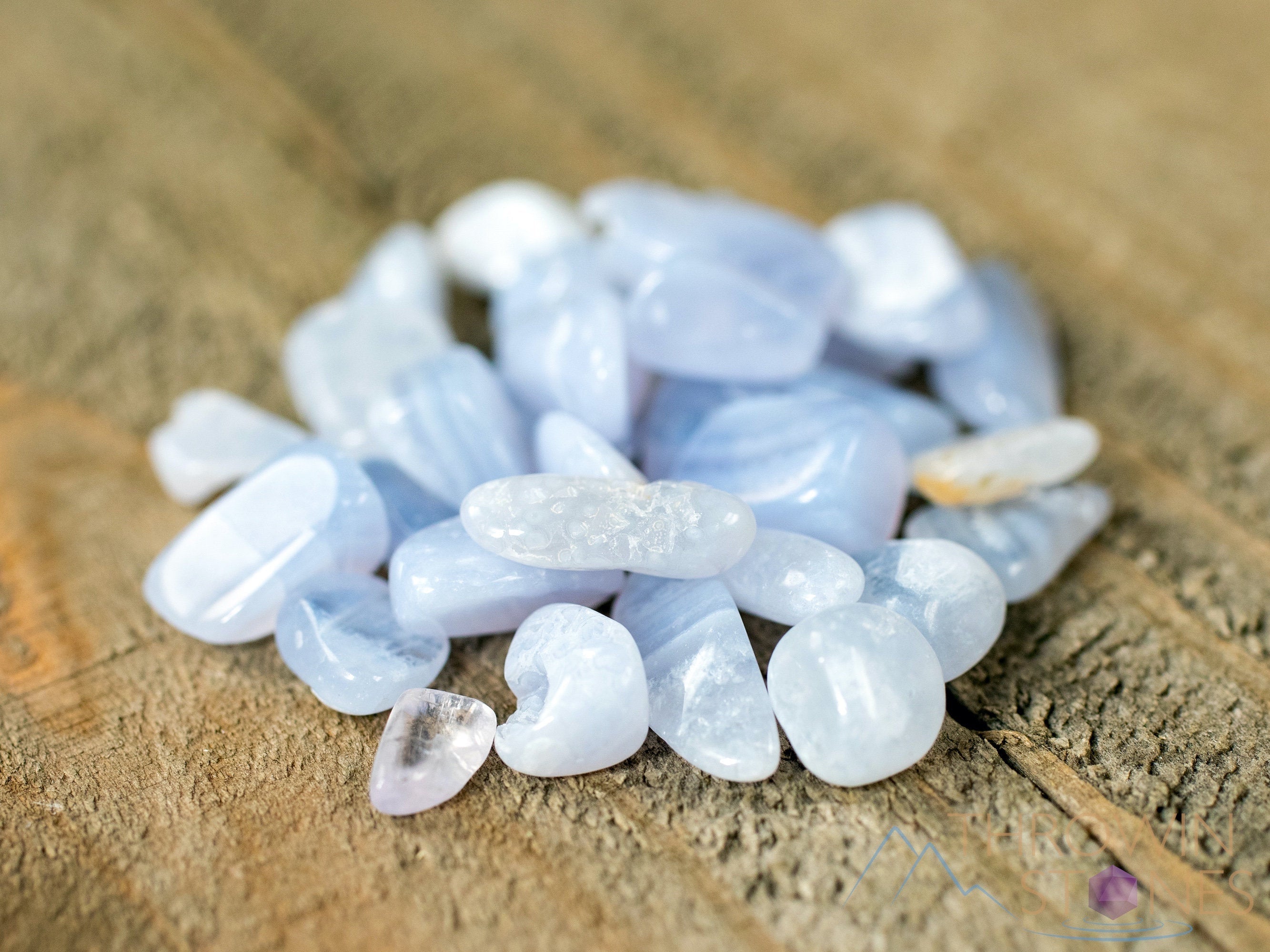 Natural Blue Chalcedony Crystal Chips - Small Tumbled Gemstones for Jewelry Making, Healing & Decor (E1804) | DIY Crafts, Meditation, Home Decor Gifts
