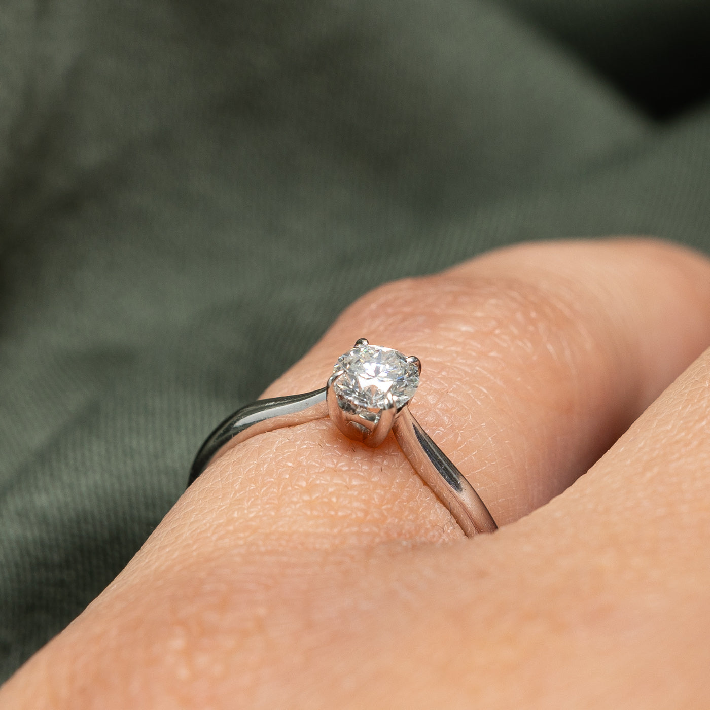 0.30ct Solitaire Diamond Engagement Ring for Women - Size 4.25 - Perfect Proposal Gift for Wedding & Anniversary - Classic Round Cut Diamond Ring in 14K White Gold