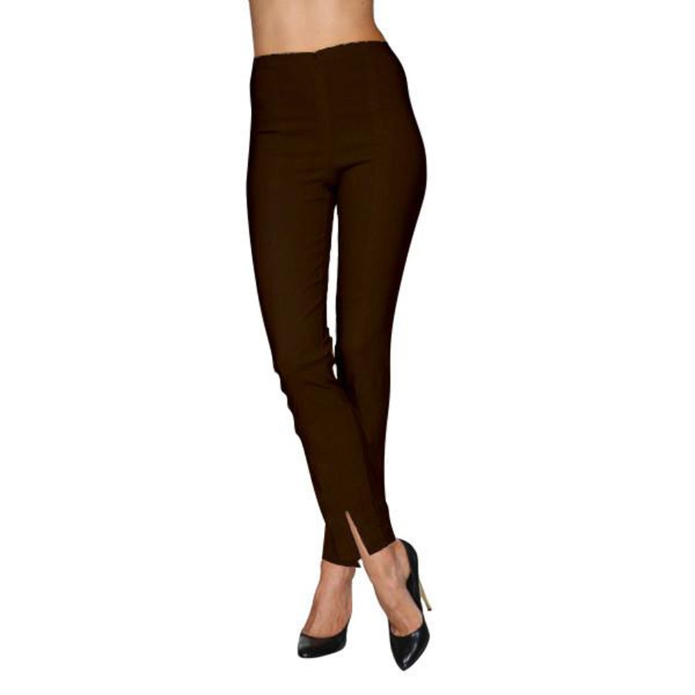 Stylish Women's High Waist Pants with Front Ankle Slits & Zipper Detail - Perfect for Office Wear, Night Out & Casual Chic Outfits