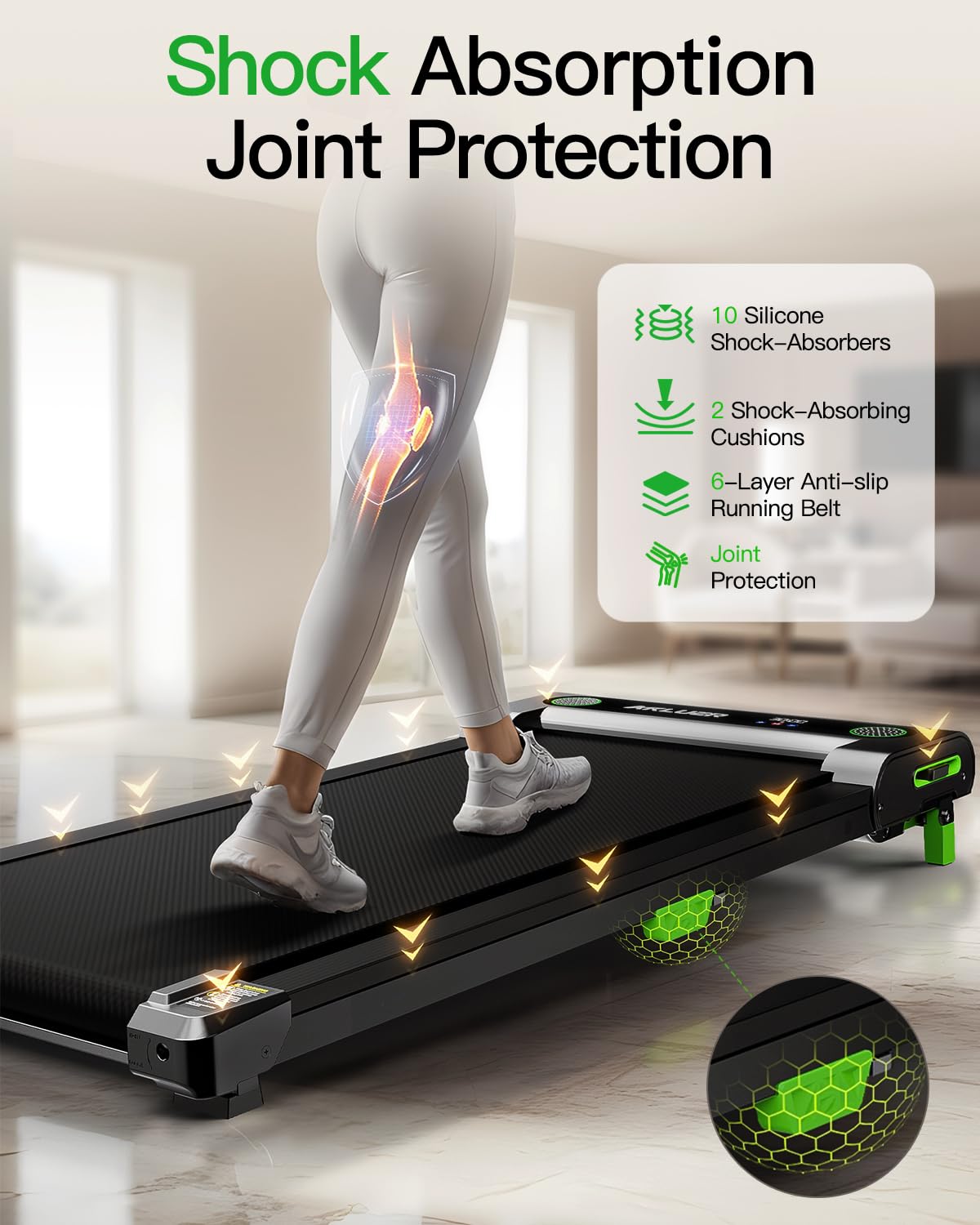 Akluer Incline Walking Pad Treadmill for Home - 2.5HP Under Desk Treadmill with Remote Control & LED Display - Compact Space-Saving Design for Home Office, Apartment Workouts & Indoor Fitness