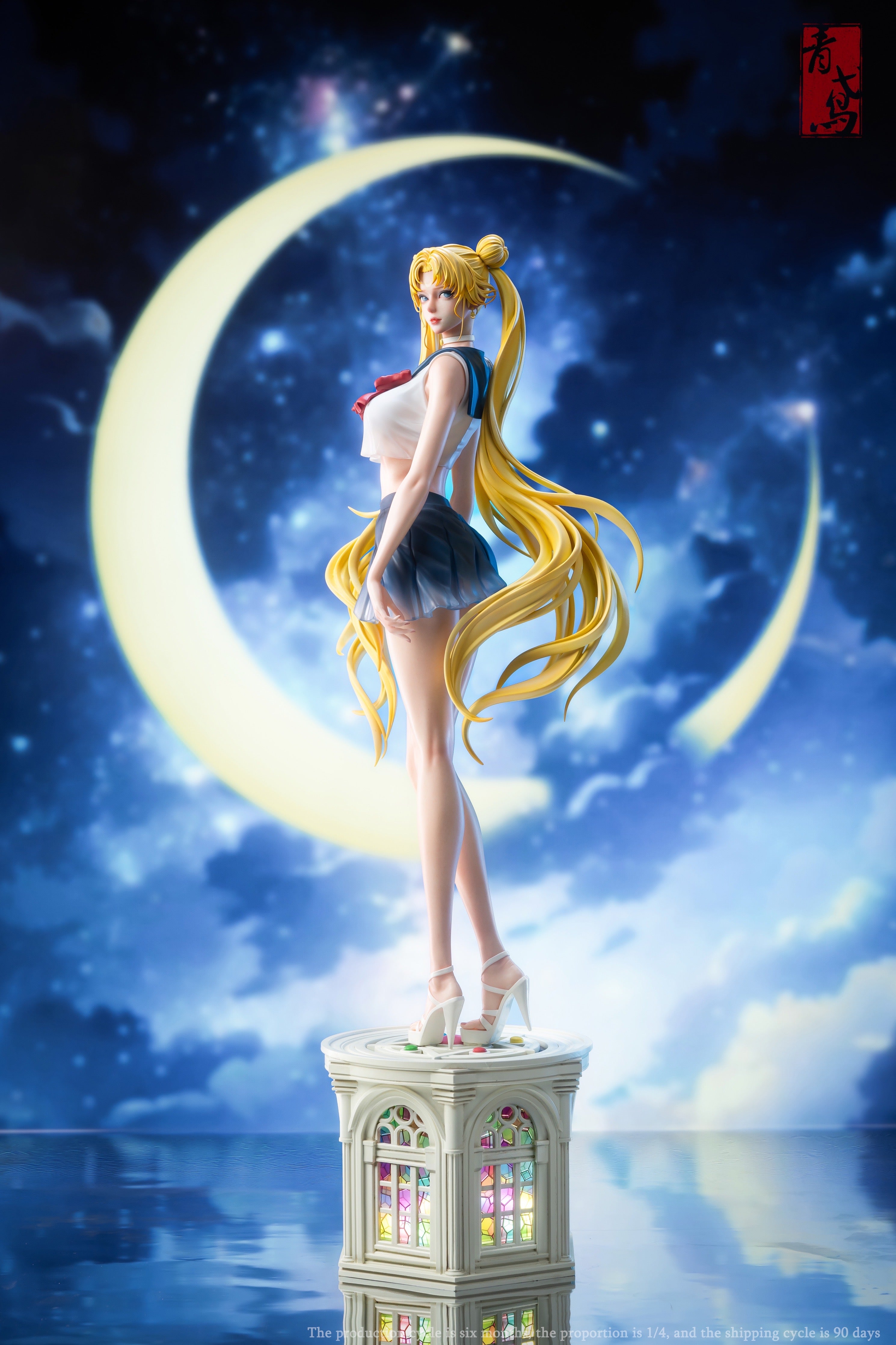 QingYuan Studio Sailor Moon Cosplay Costume - Official Anime Moon Princess Serenity Outfit for Halloween, Comic Con & Cosplay Events