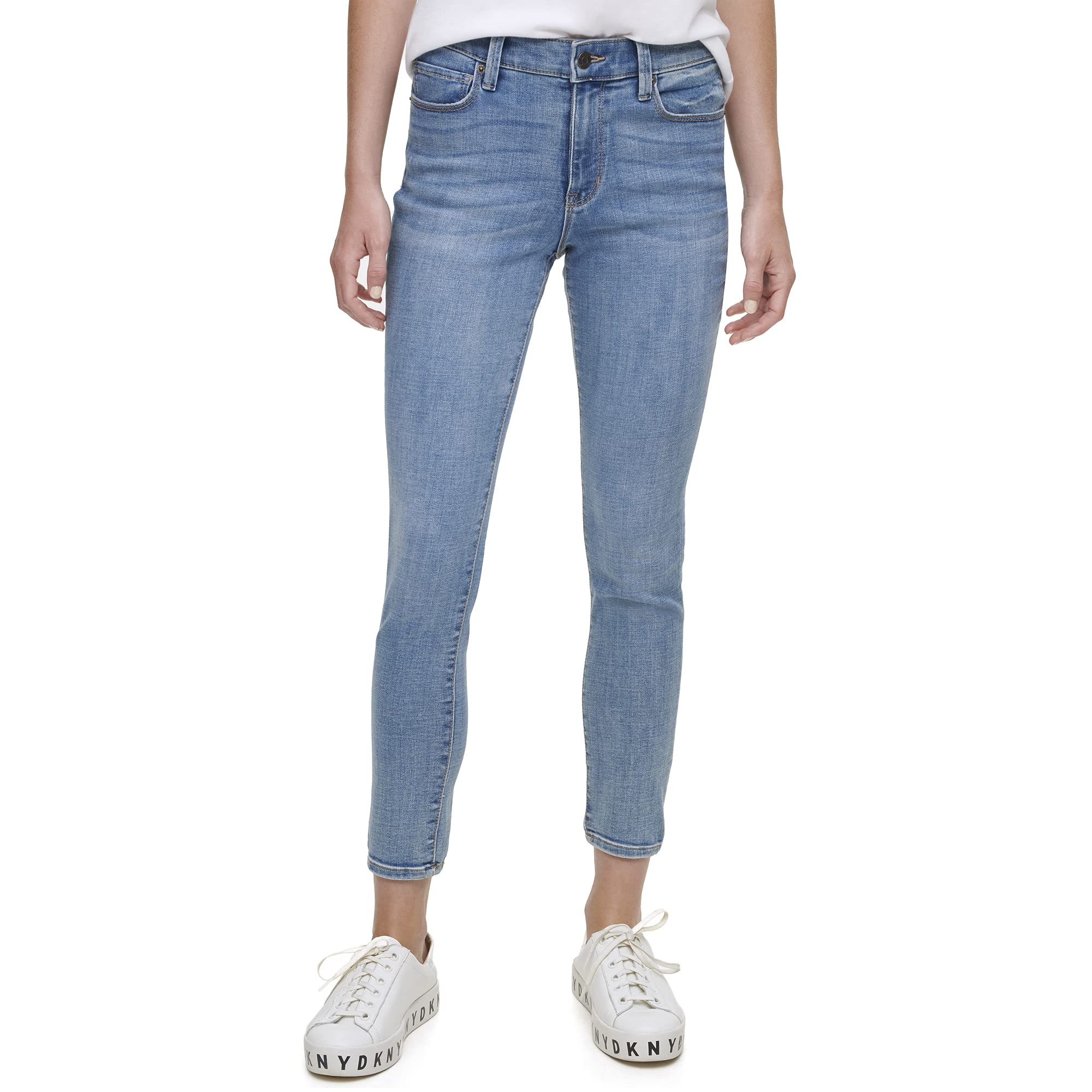 DKNY Women’s Delancey High Rise Skinny Jeans - Stretch Denim Pants for Women, Slim Fit Ankle Jeans | Perfect for Work, Date Night & Casual Outfits