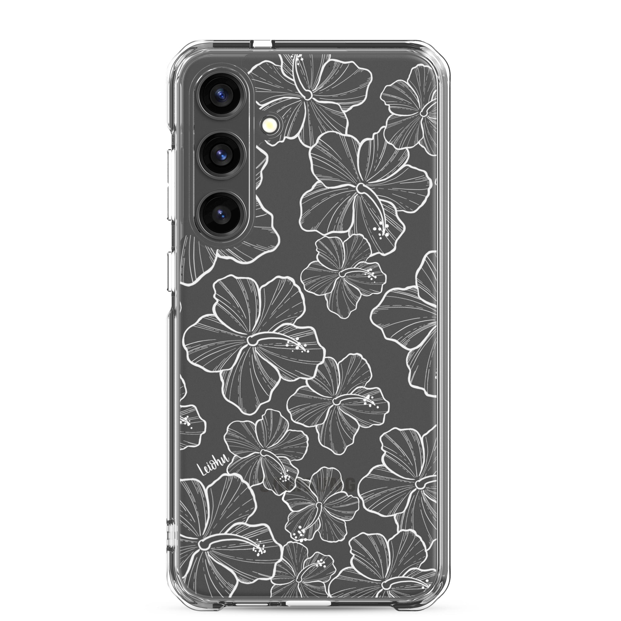 Hibiscus Flower Design Clear Phone Case for Samsung Galaxy S21/S20/Note 20 - Slim Protective Cover with Scratch Resistance - Perfect for Everyday Use, Work, and Travel