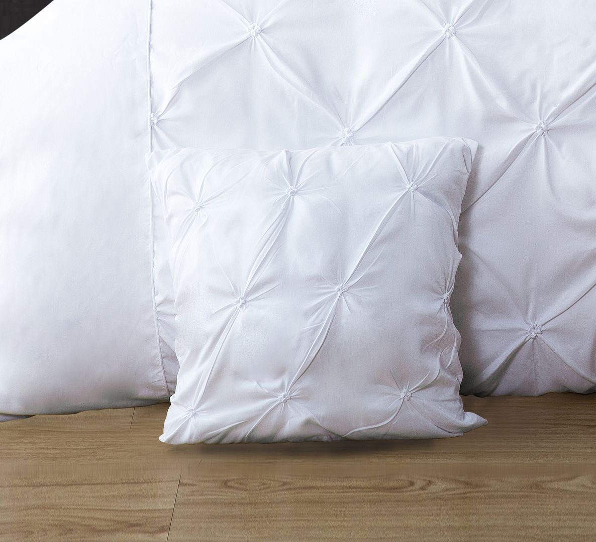 Premium Diamond Pintuck Ultra Soft Cushion Covers - 2 Pack White - Luxury Sofa & Bedroom Decor for Home & Office