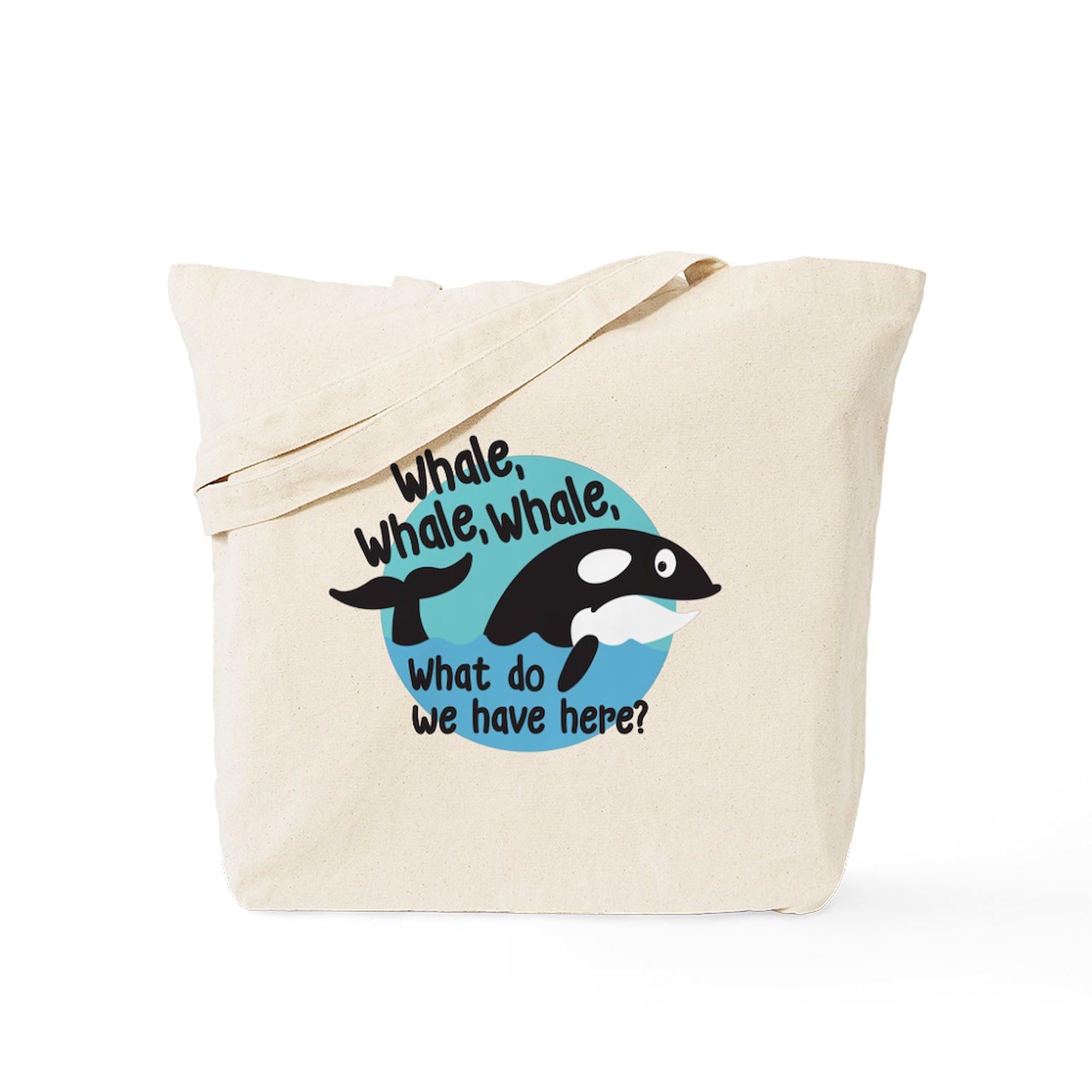 Whale Print Canvas Tote Bag - Eco-Friendly Reusable Shopping Bag for Groceries, Beach & Daily Use | CafePress Natural Cotton Carryall