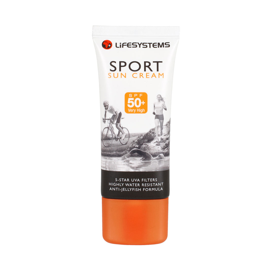 Lifesystems Sports Sun Cream SPF50 50ml - Waterproof Sweatproof Sunscreen for Outdoor Activities, Running, Hiking & Swimming - Broad Spectrum UVA/UVB Protection
