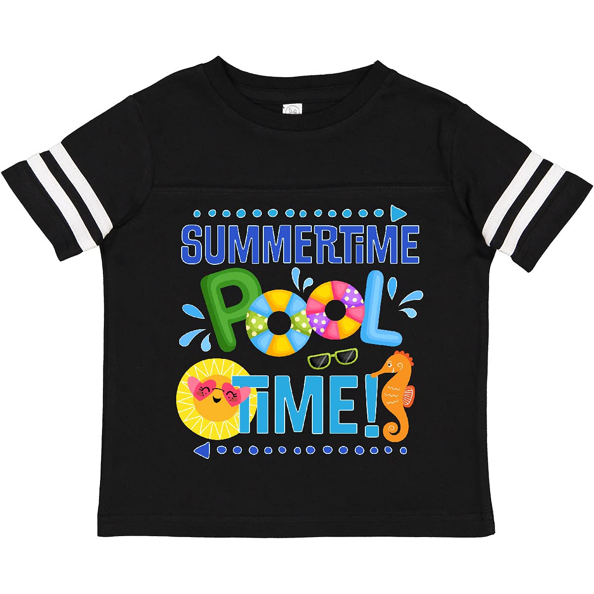 Inktastic Summer Vacation Pool Time Swimming Toddler T-Shirt - Fun Kids Swimwear for Beach, Pool Parties & Summer Activities