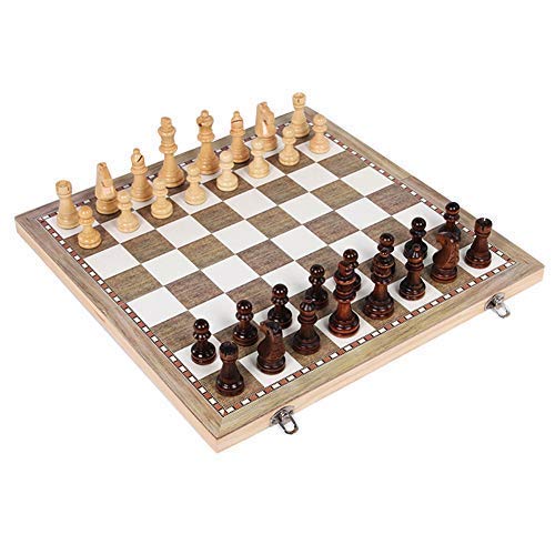 3-in-1 Foldable Wooden Chess Set - Chess, Backgammon & Checkers | Travel & Home Entertainment
