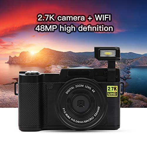 30MP UHD Digital Camera with 3-Inch Flip Screen - WiFi & USB 2.0 Vlogging Camera for YouTube, Travel & Family Events - Best Gift for Kids, Teens & Beginners (Black)