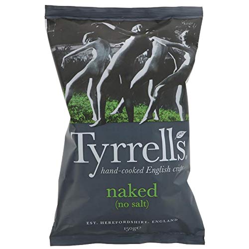 Tyrrells Naked Chips 150g (Pack of 12) | Premium British Potato Crisps | Healthy Snack for Parties, Picnics & Office Lunch