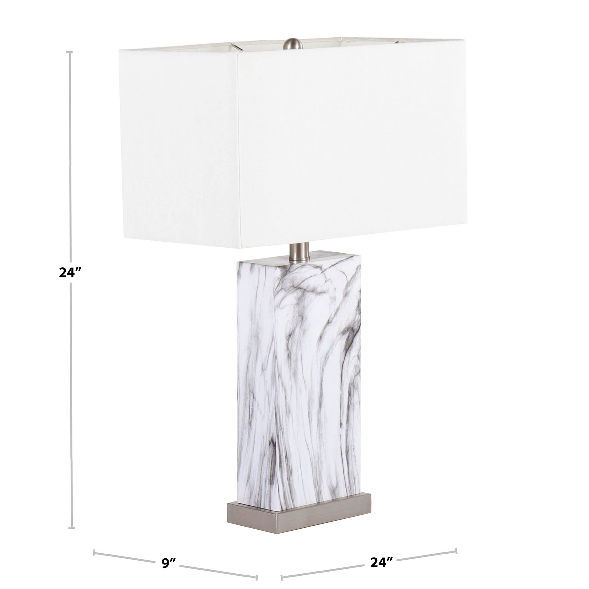 Modern White Cory Table Lamp - Stylish Desk & Bedside Nightstand Lamp for Living Room, Bedroom, Office - Energy Efficient LED Lighting for Reading & Relaxation