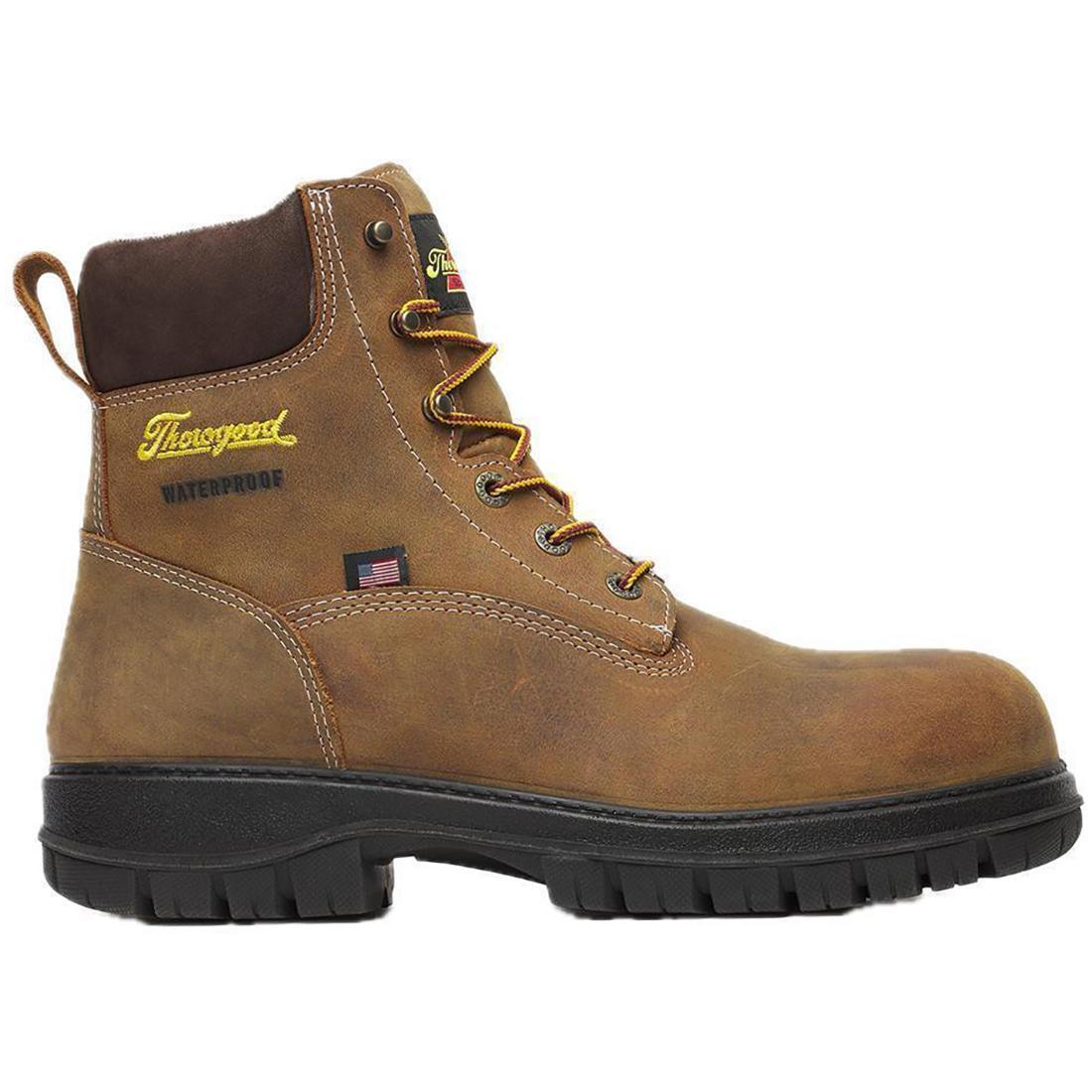 Genesis Series 6 Nano Toe Waterproof Work Boots for Men - Chestnut Brown Safety Shoes for Construction, Hiking & Outdoor Work