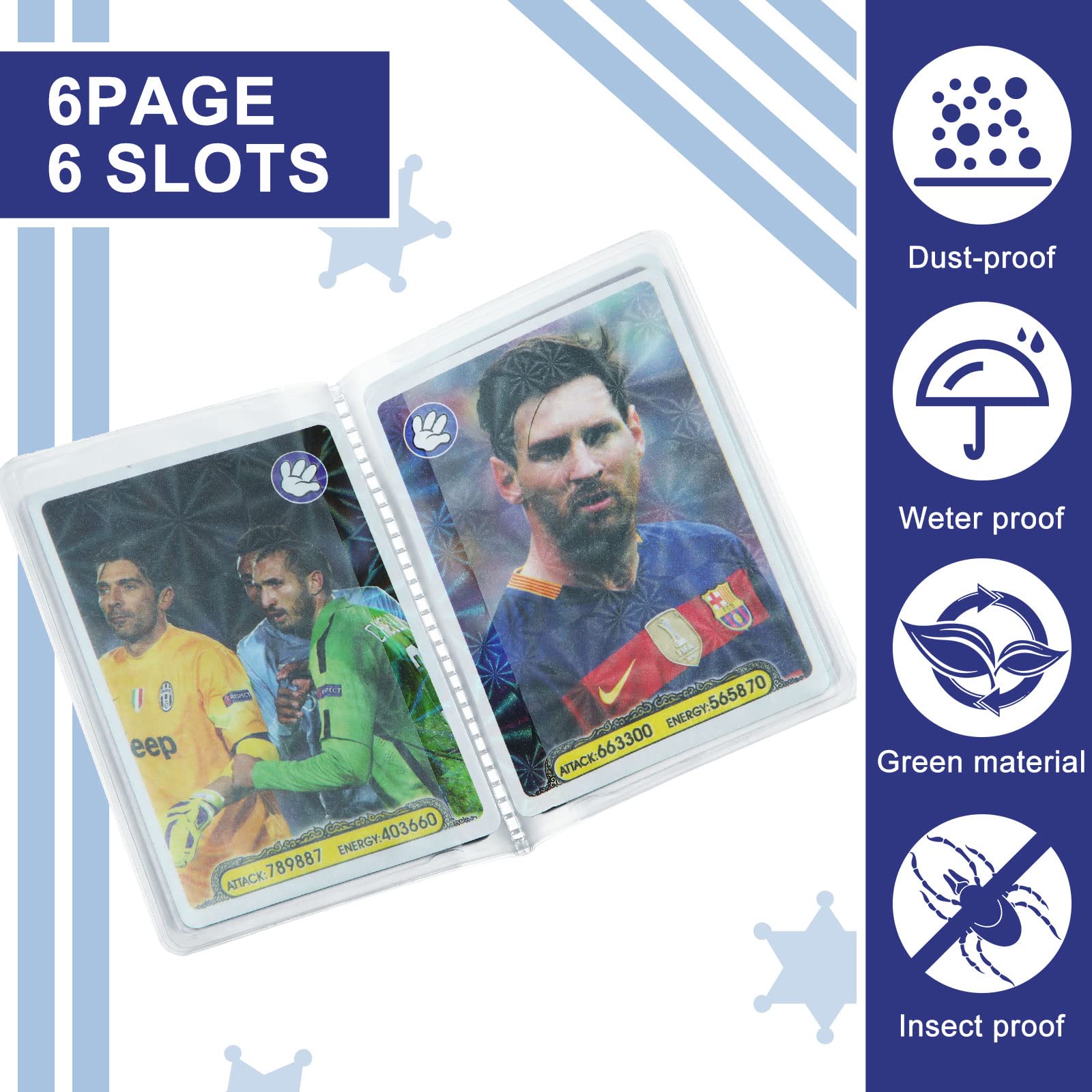 4 Pack Clear Plastic Credit Card Holders - 6 Page Wallet Insert for Men & Women - Transparent Photo Sleeves for Bifold & Trifold Wallets - Perfect for Organizing Cards, IDs and Family Photos in Your Wallet