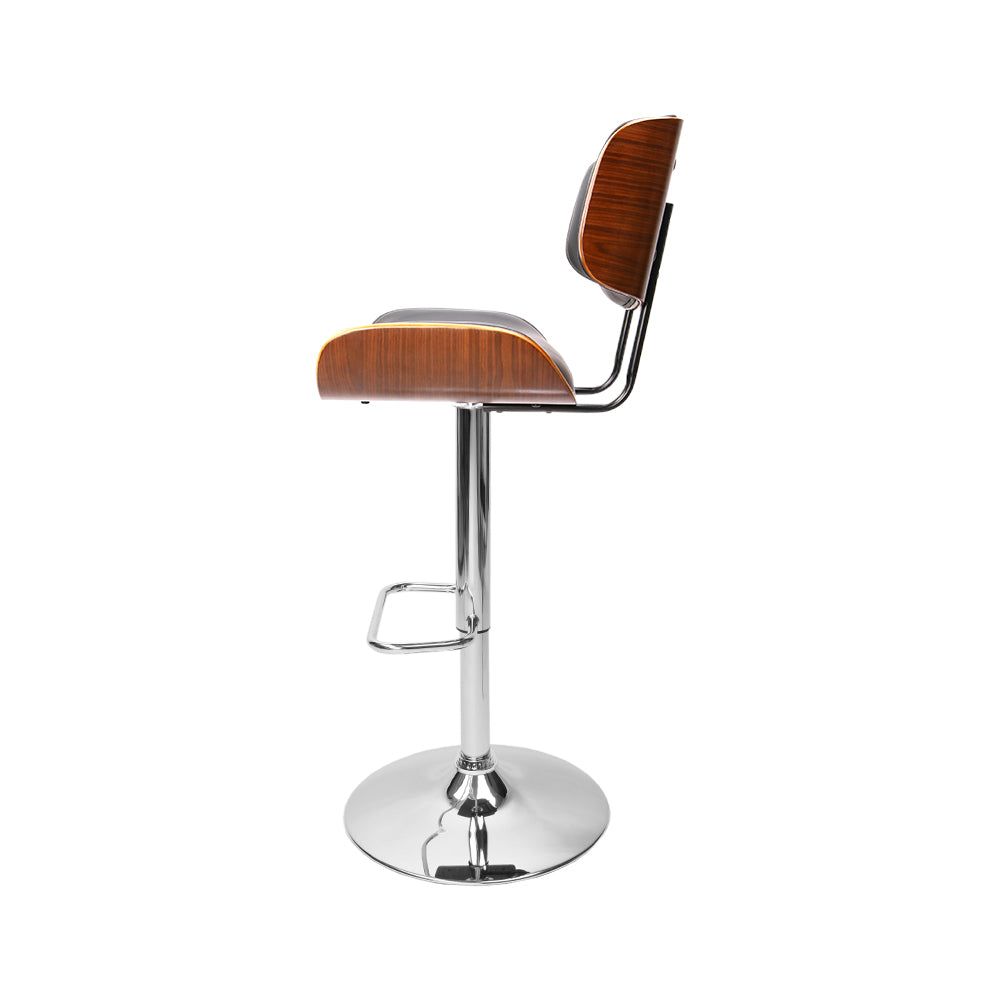 Adjustable Height 2-Pack Black Leather Bar Stools with Gas Lift Mechanism - Perfect for Kitchen Islands, Bars, and Home Decor