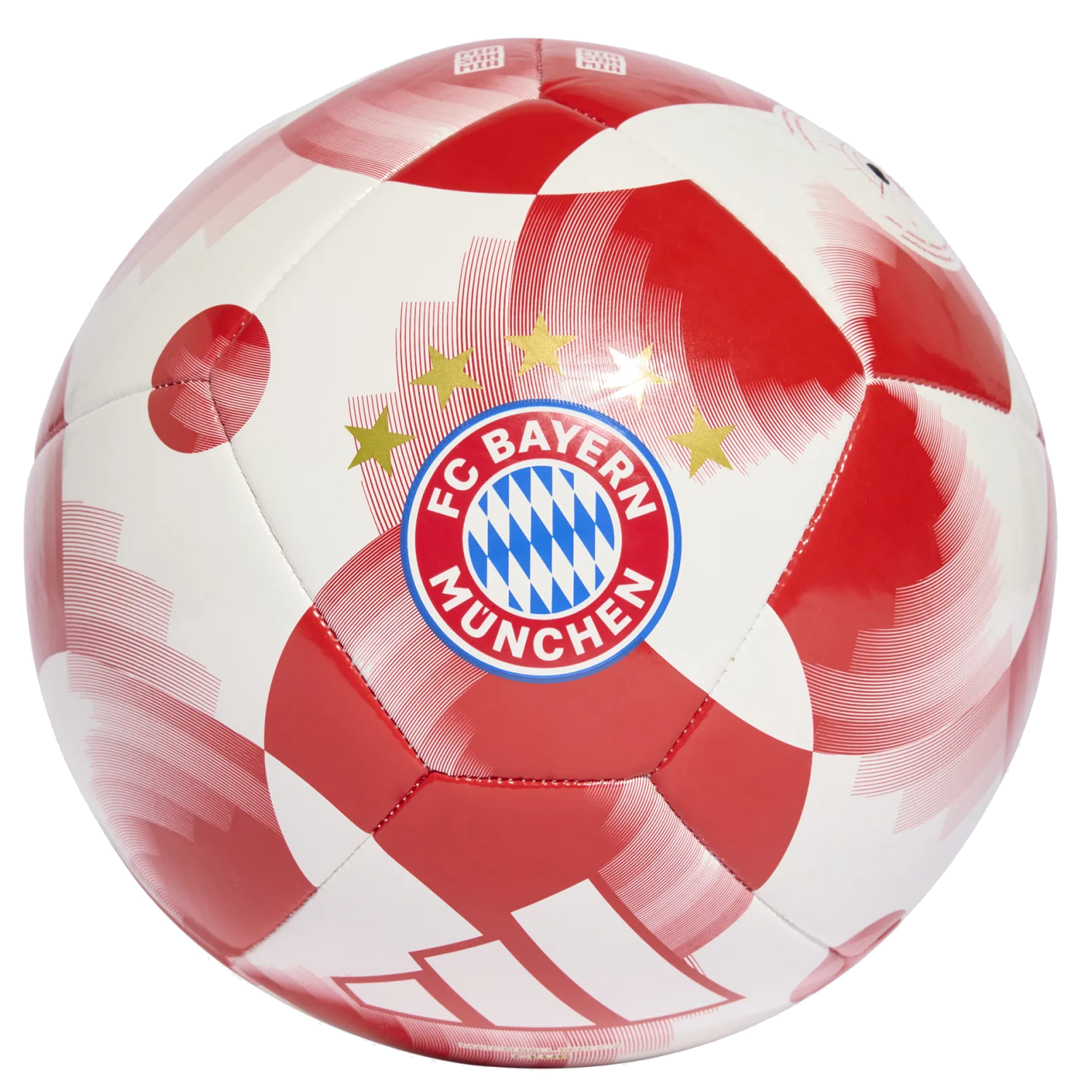 Adidas Bayern Munich 25/26 Club Home Soccer Ball - Official Match Ball (White/Red/Gold Metallic) - Perfect for Training, Matches & Gifts for Football Fans