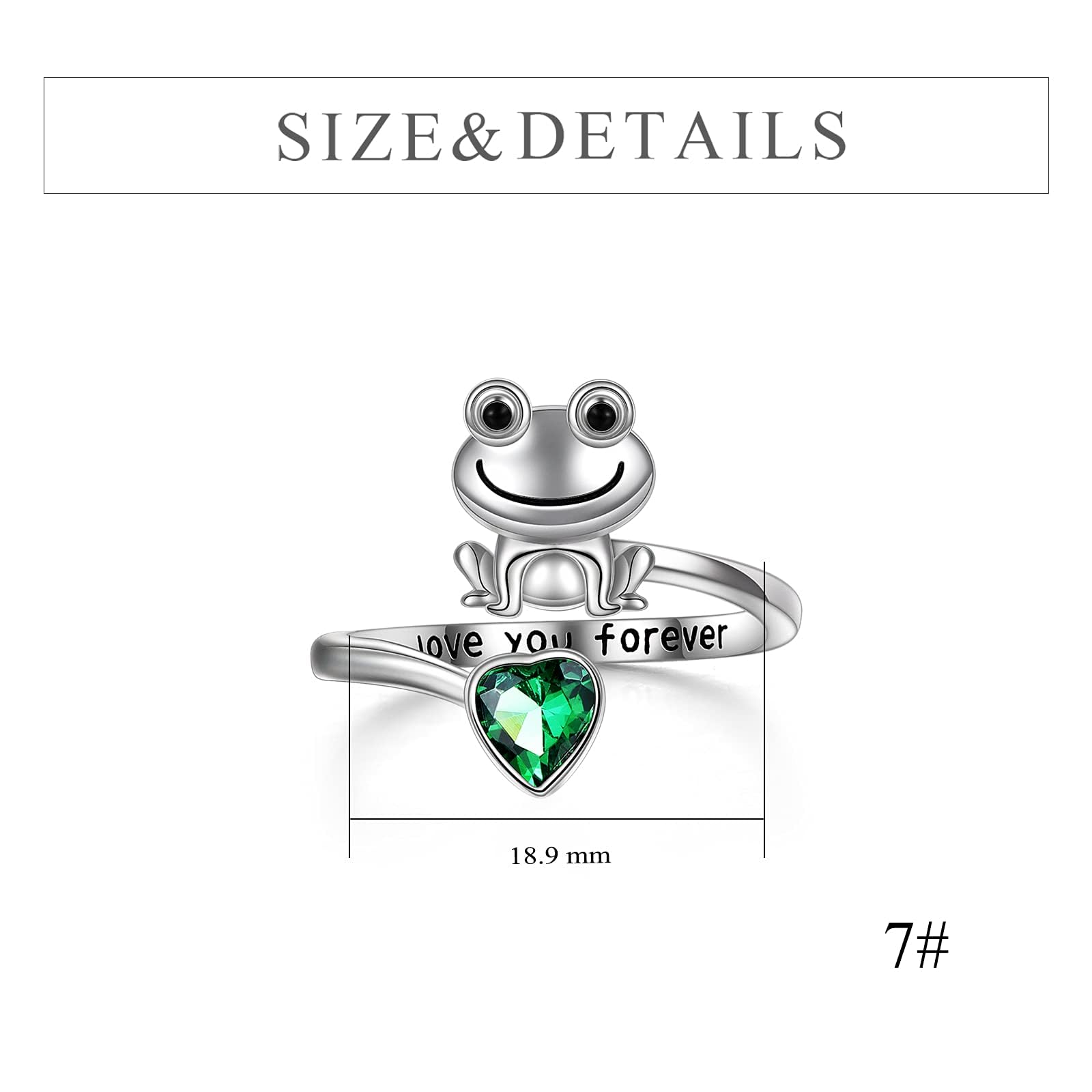 POPLYKE 925 Sterling Silver Anxiety Rings for Women & Men - Frog, Wolf, Dragonfly, Hummingbird, Fox, Elephant, Panda, Red Panda & Angel Wings Designs - Open Adjustable Rings for Stress Relief & Fashion Jewelry - Perfect for Gifts, Daily Wear & Meditation Accessories